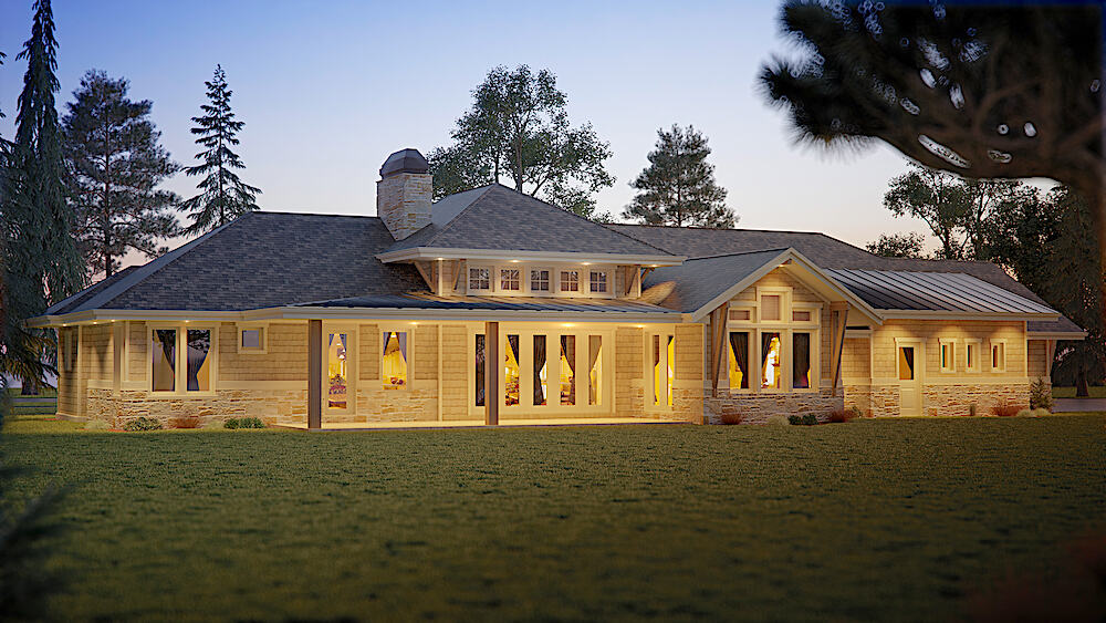Home Plan Rear Elevation of this 1-Bedroom,2725 Sq Ft Plan -161-1114