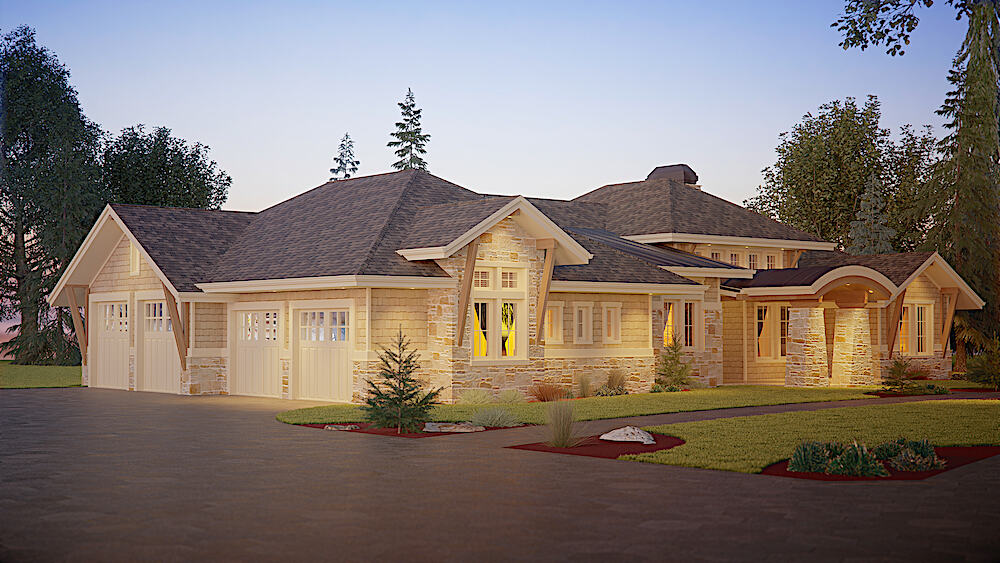 Home Plan Left Elevation of this 1-Bedroom,2725 Sq Ft Plan -161-1114