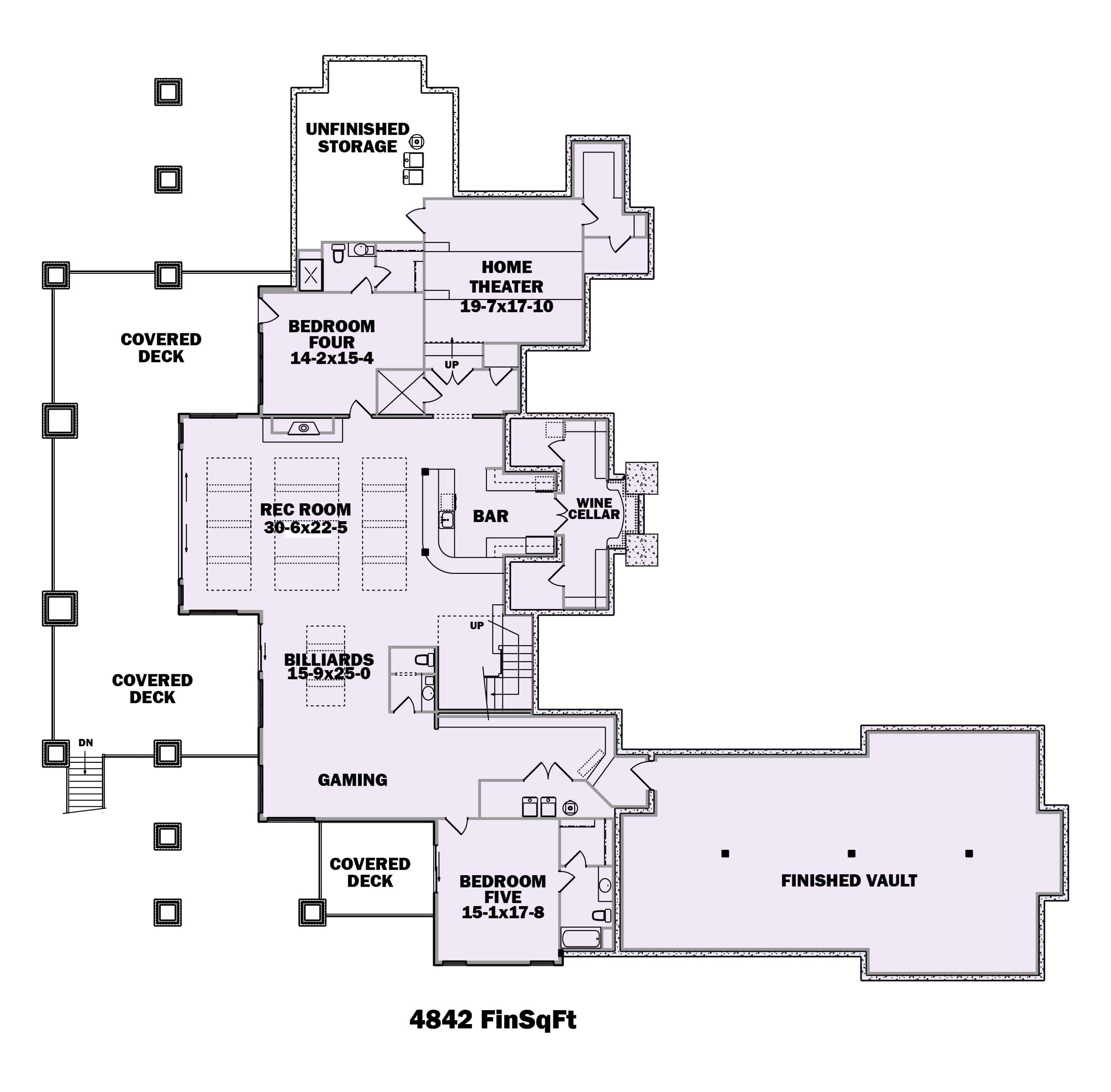Floor Plan Basement of Farmhouse Plan #161-1116