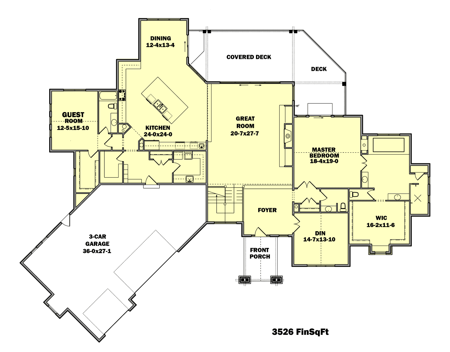 Main Level of Ranch Plan #161-1118