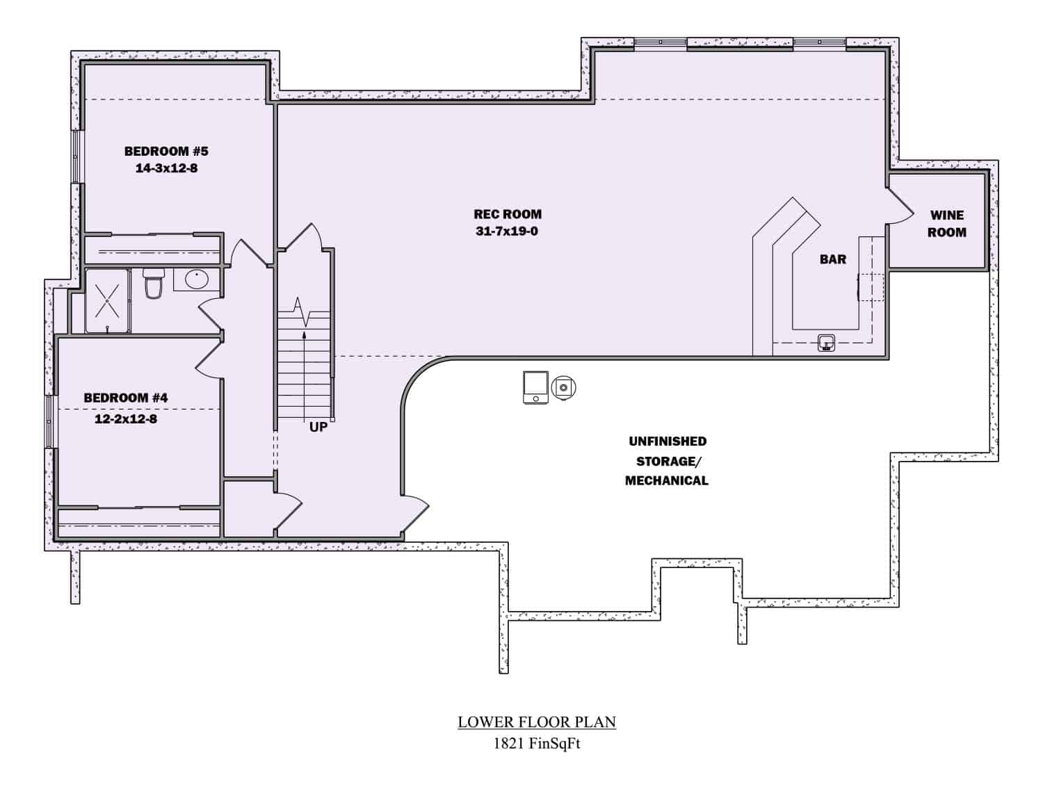 Basement of Craftsman Plan #161-1119