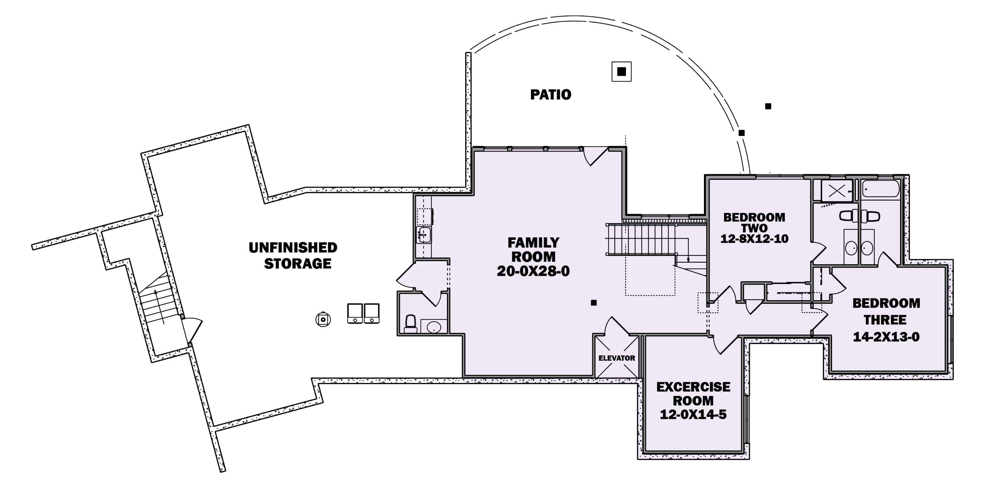 Floor Plan Basement of Contemporary Plan #161-1125
