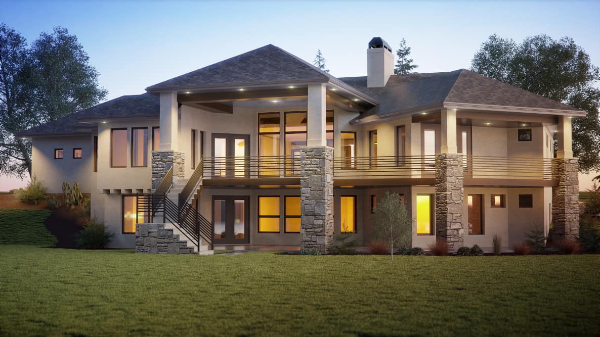 Rear View of this 4-Bedroom, 2691 Sq Ft Plan - 161-1128