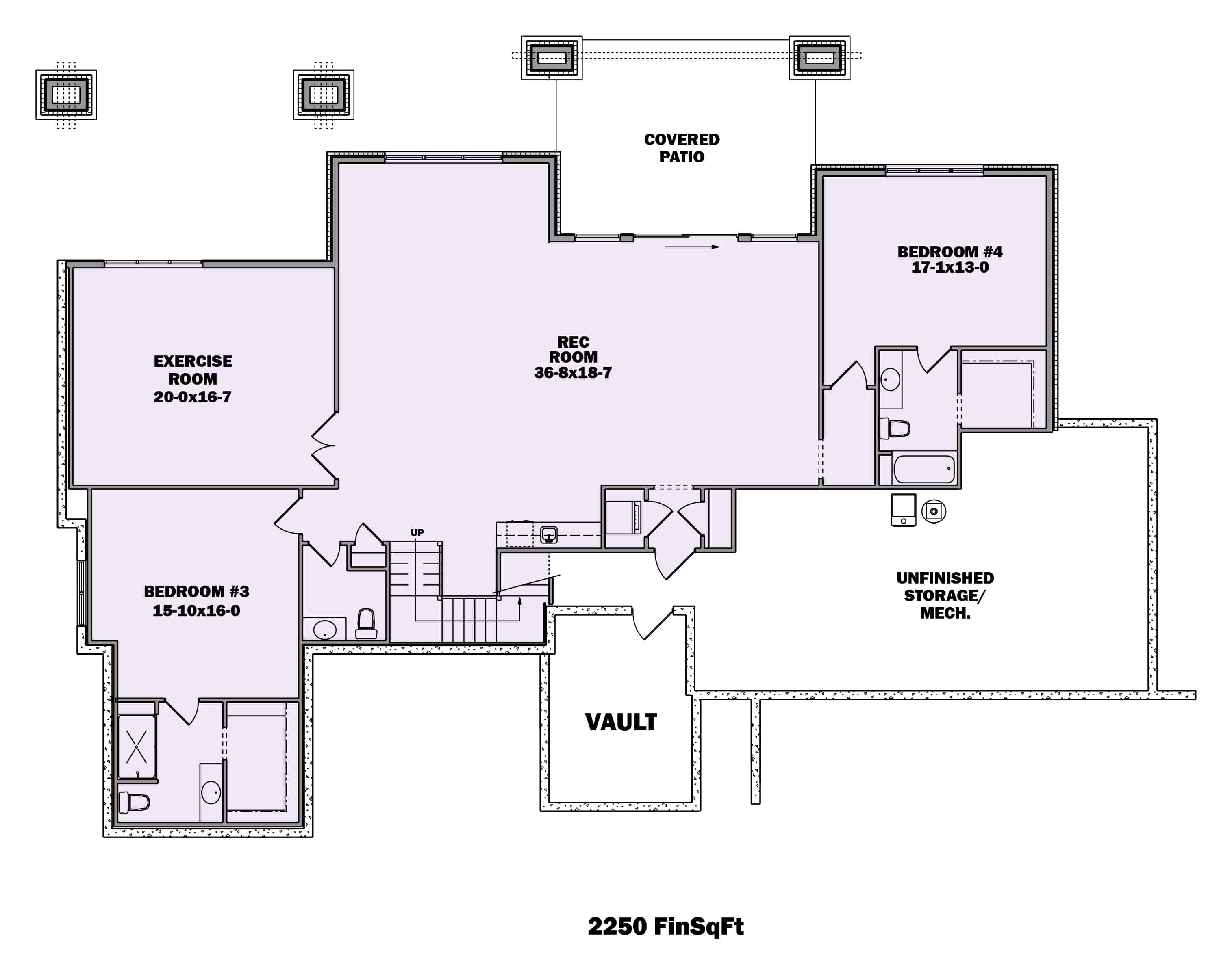 Floor Plan Basement of Contemporary Plan #161-1129