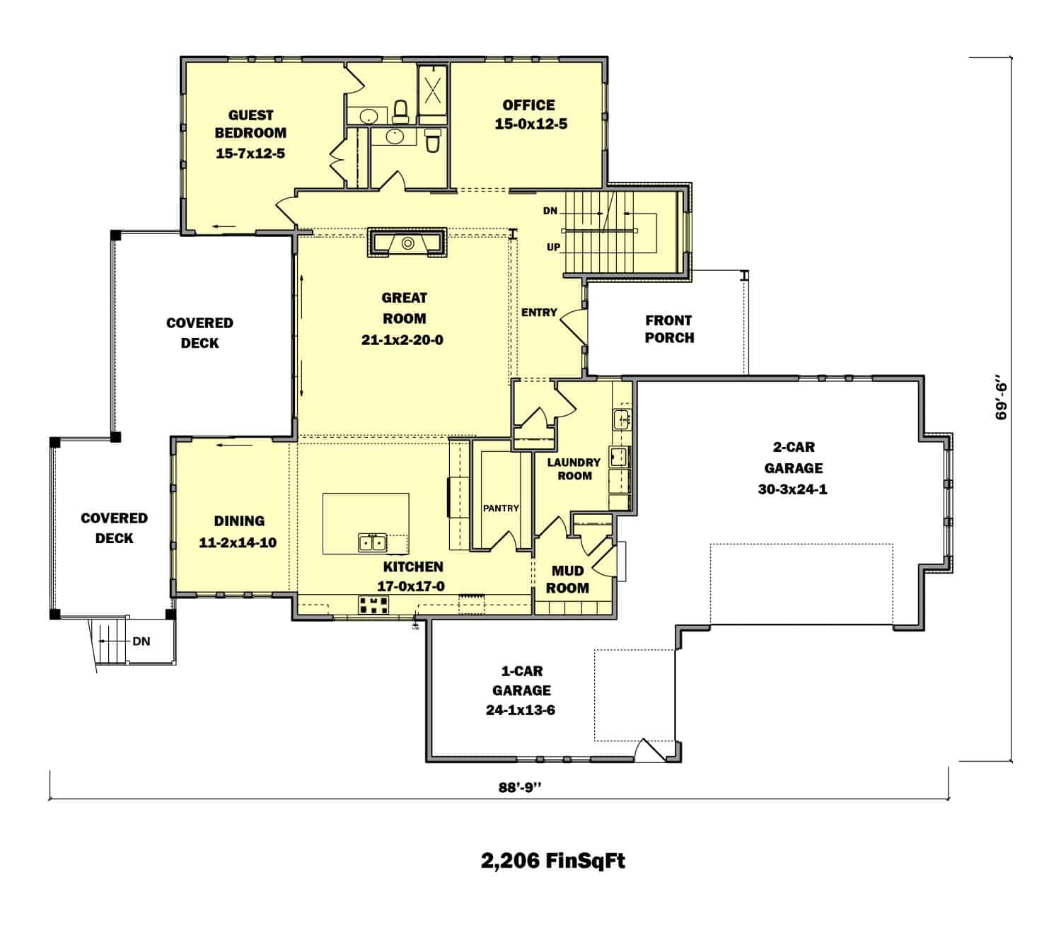 Main Level of Traditional Plan #161-1130