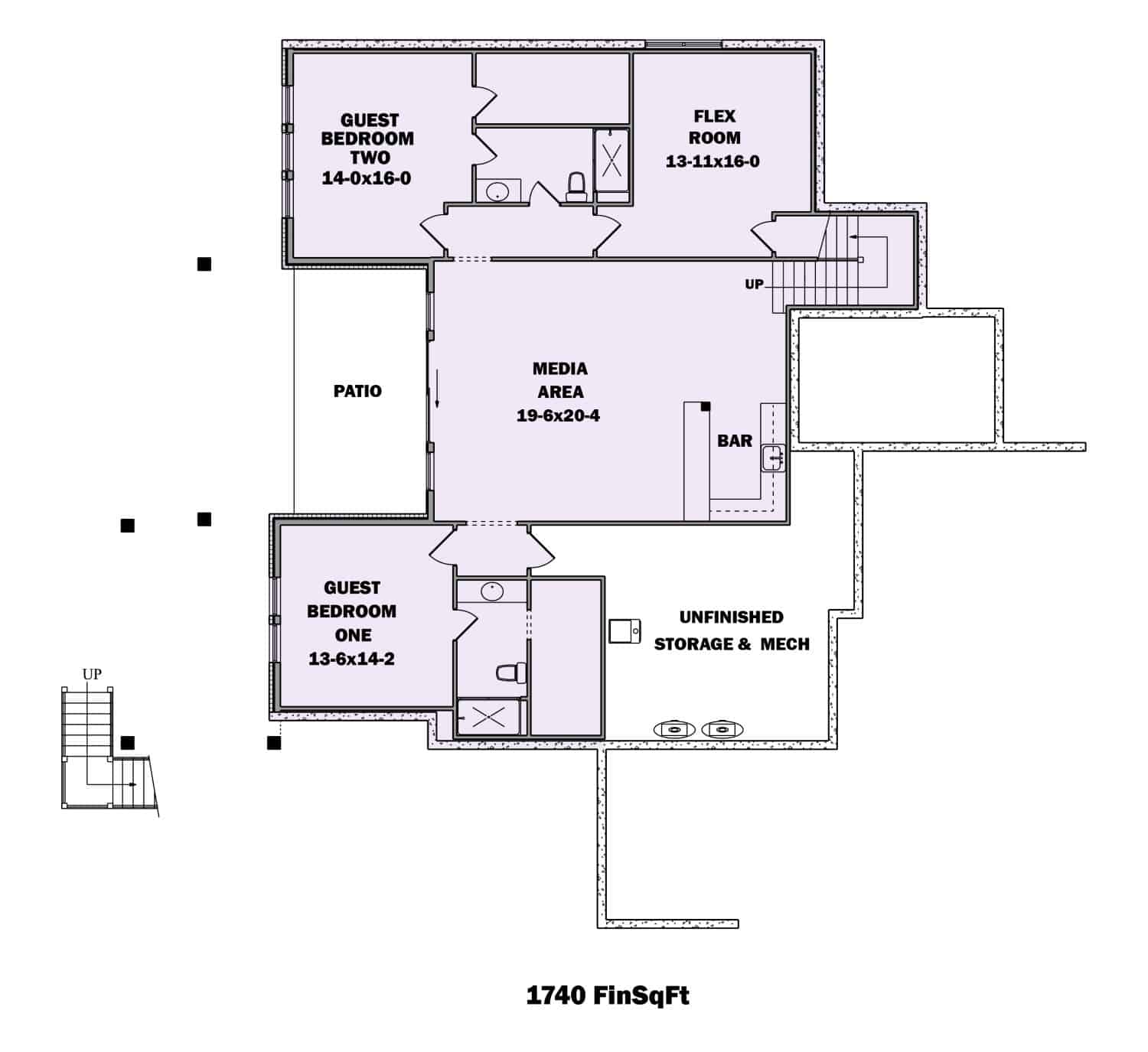 Basement of Traditional Plan #161-1130