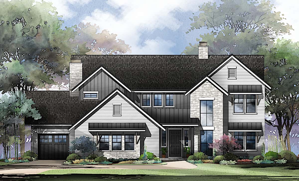 Traditional home (ThePlanCollection: Plan #161-1130)