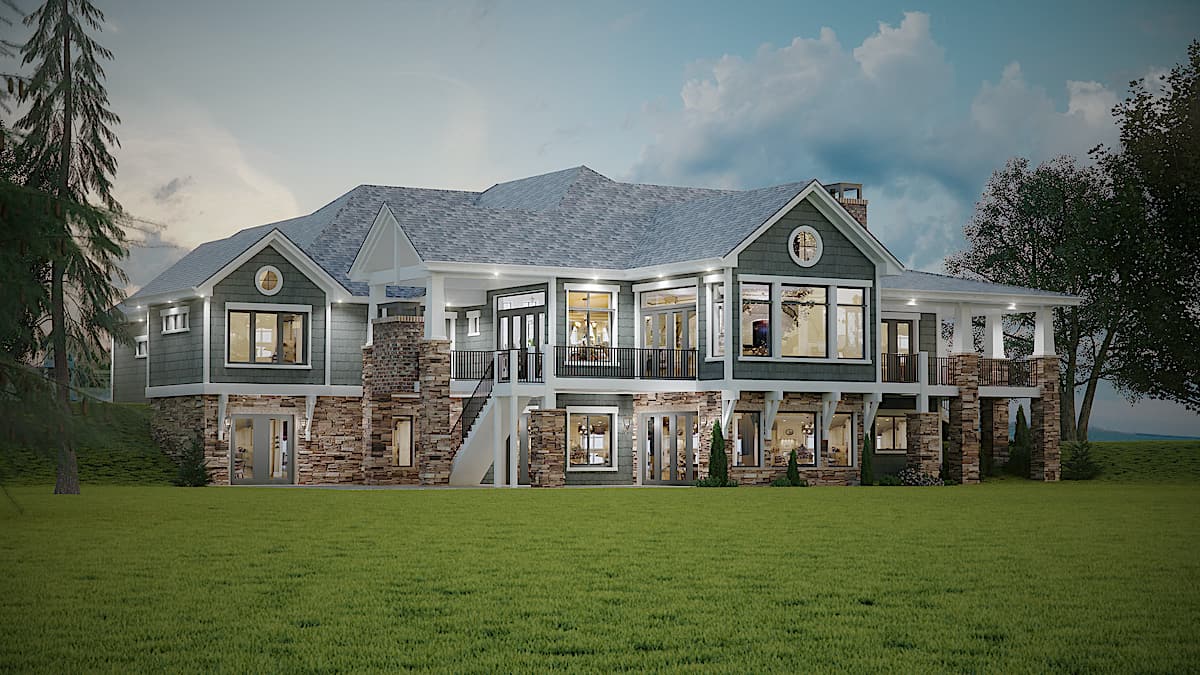 Rear View of this 2-Bedroom, 2788 Sq Ft Plan - 161-1133