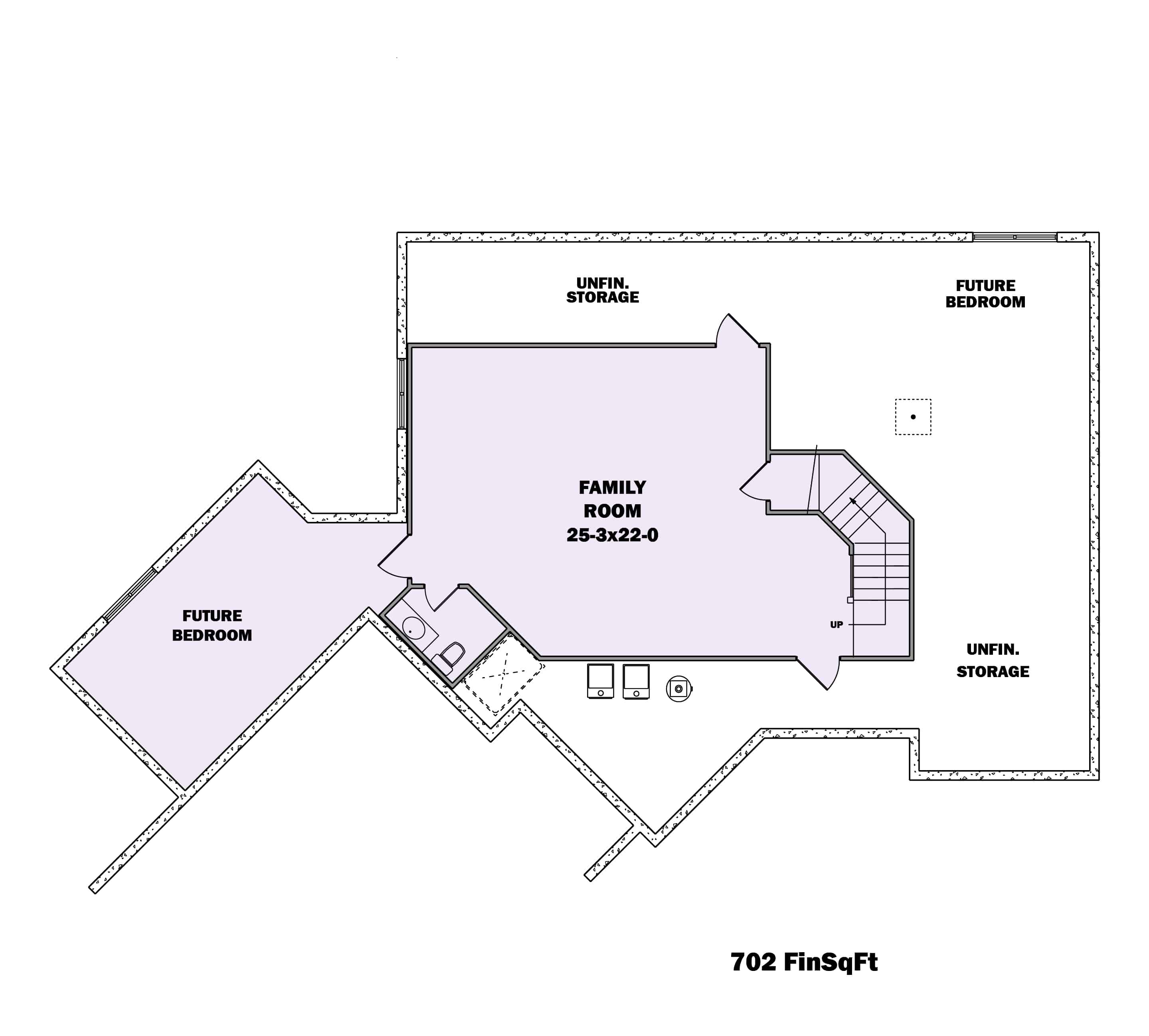 Floor Plan Basement of Farmhouse Plan #161-1140