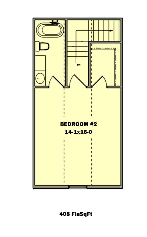 Upper Level of Farmhouse Plan #161-1141