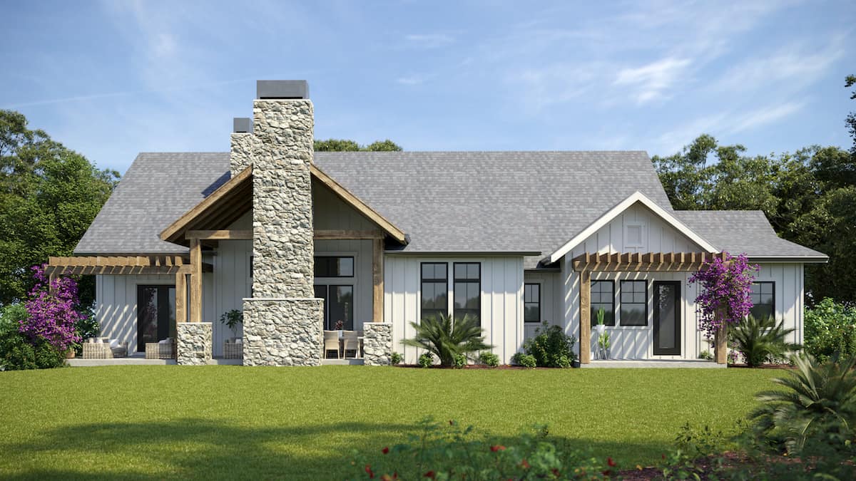 Rear View of this 4-Bedroom, 3359 Sq Ft Plan - 161-1141