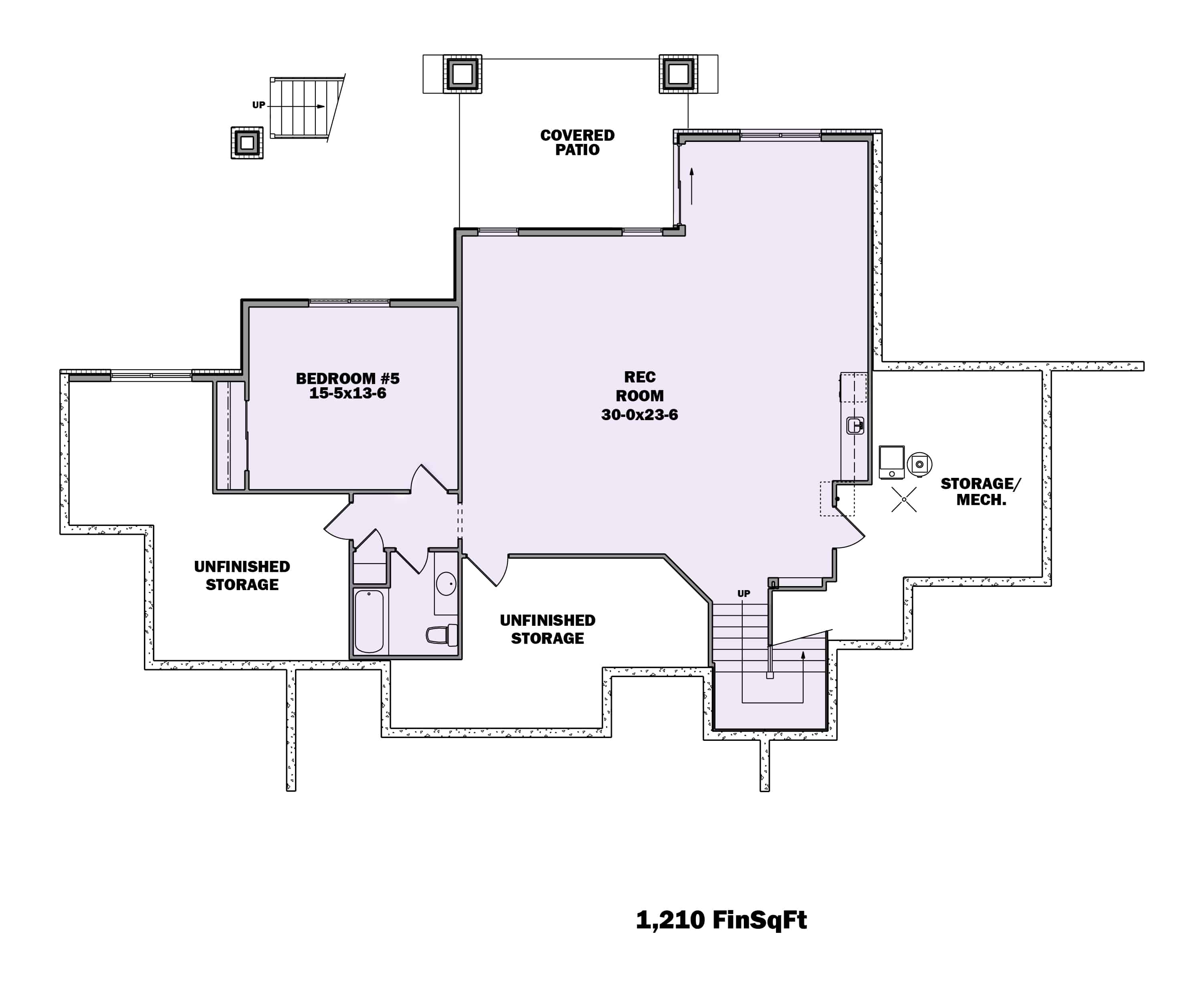 Basement of Farmhouse Plan #161-1144