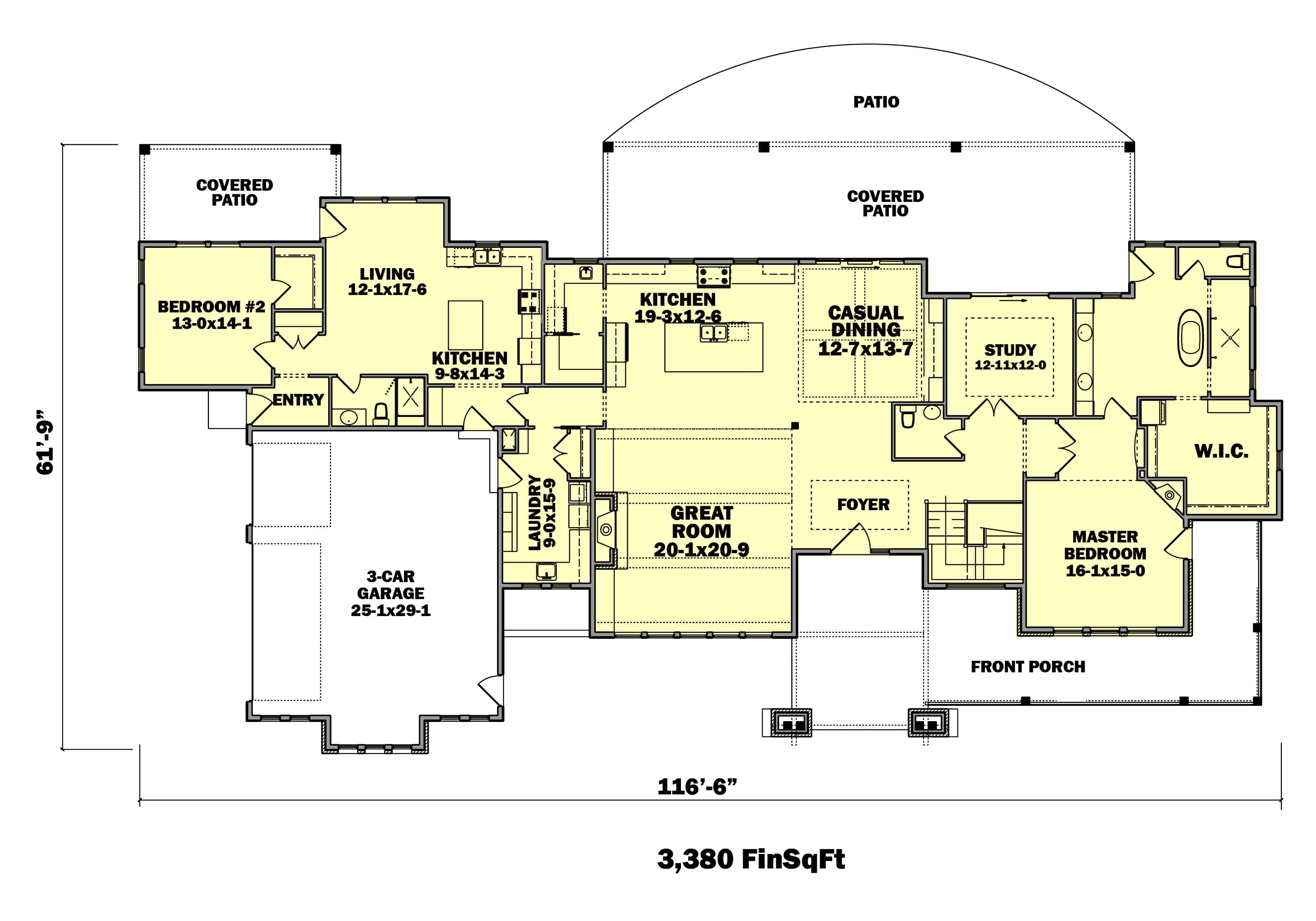Main Level of Ranch Plan #161-1146