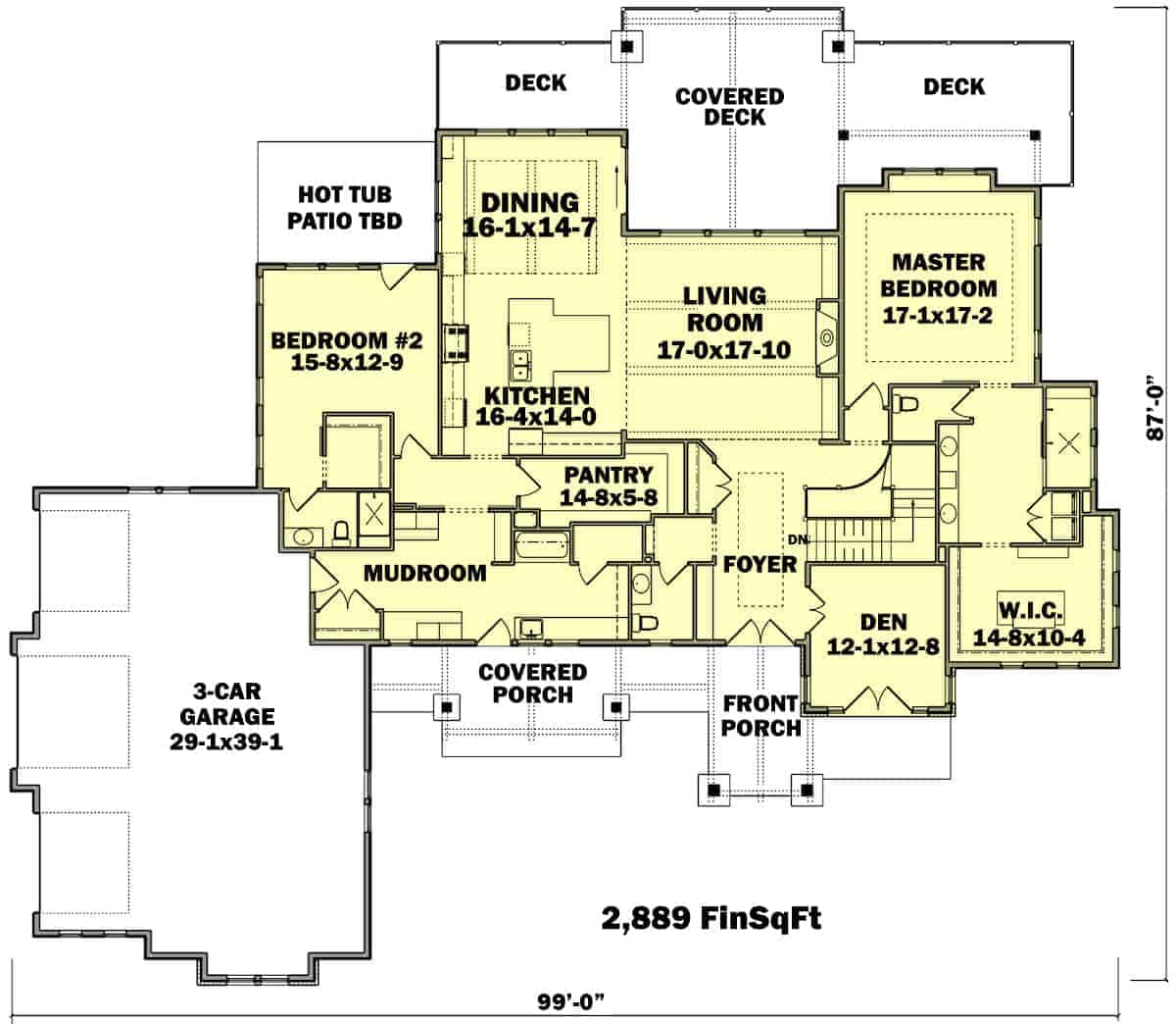 Main Level of Ranch Plan #161-1147