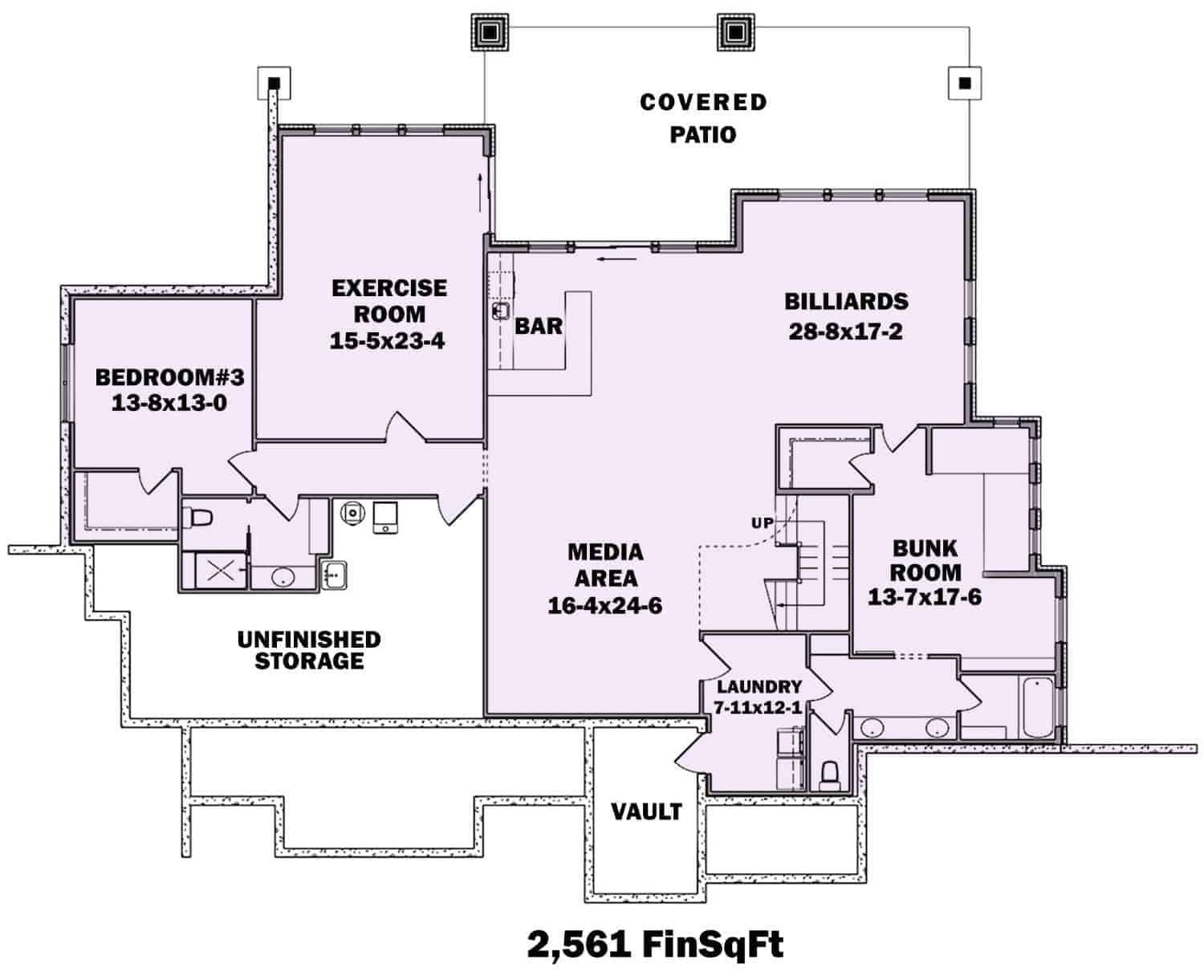 Basement of Ranch Plan #161-1147