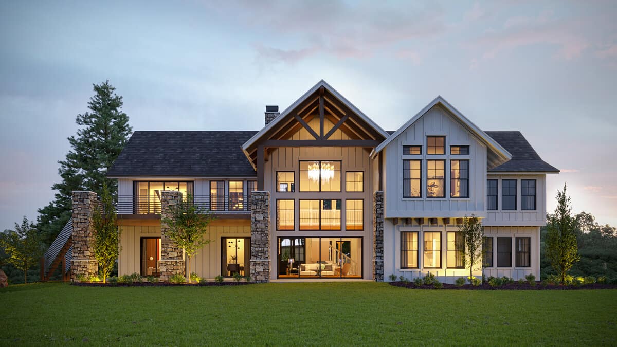 Rear View of this 6-Bedroom, 4966 Sq Ft Plan - 161-1148