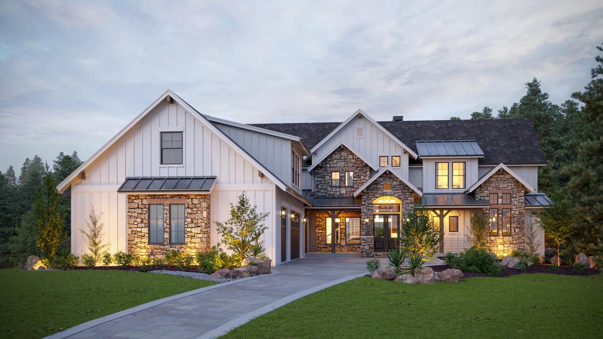 European Country style house (ThePlanCollection: House Plan #161-1148)