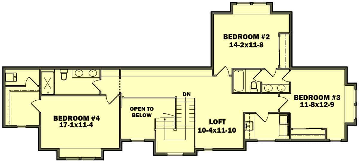 Upper Level of Contemporary Plan #161-1149