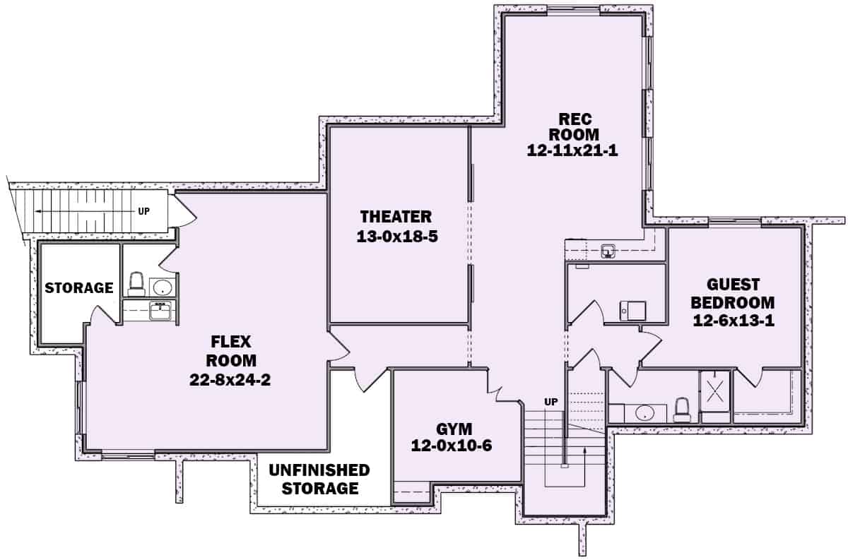 Basement of Contemporary Plan #161-1149