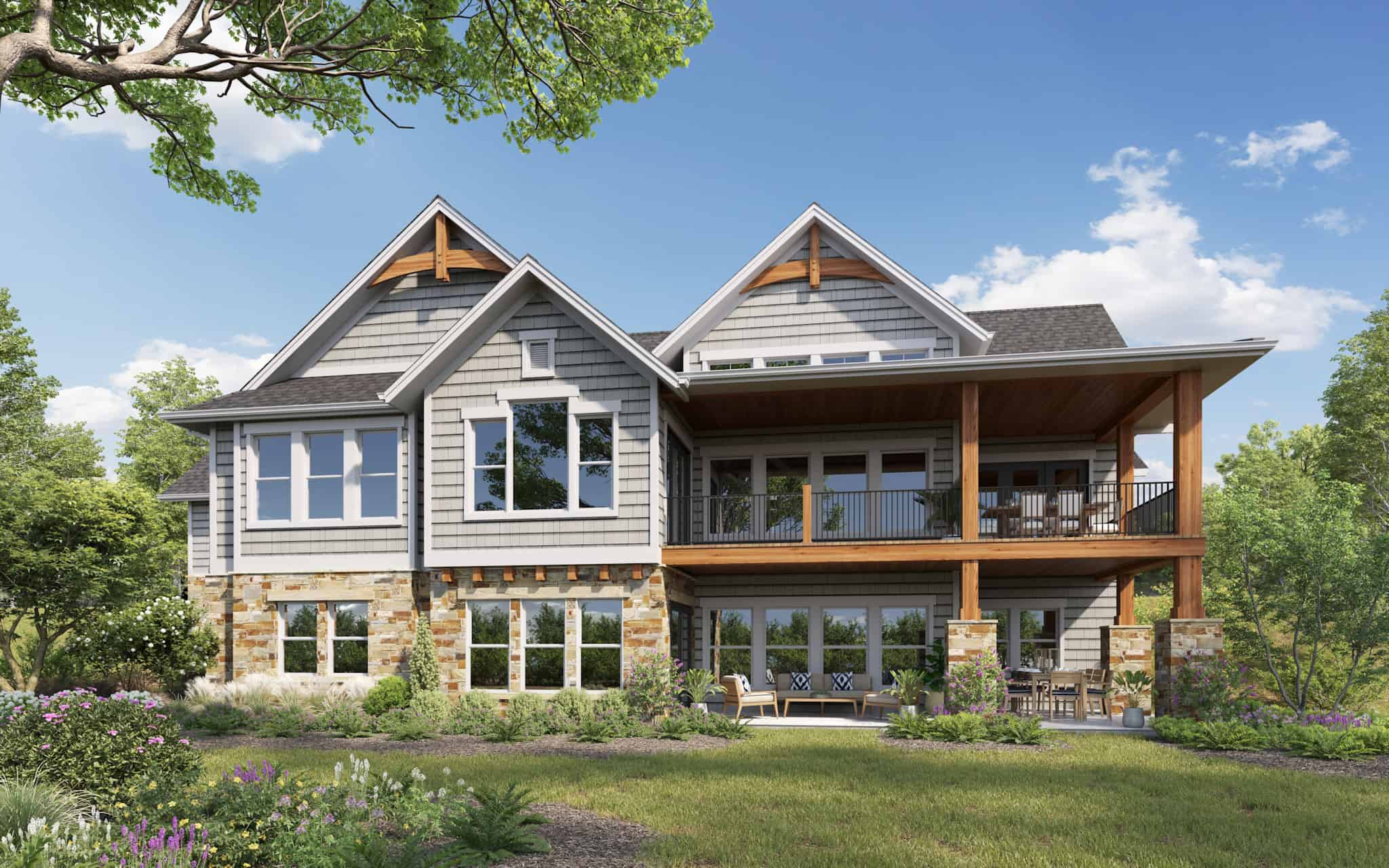 Rear View of this 2-Bedroom,2627 Sq Ft Plan -161-1150
