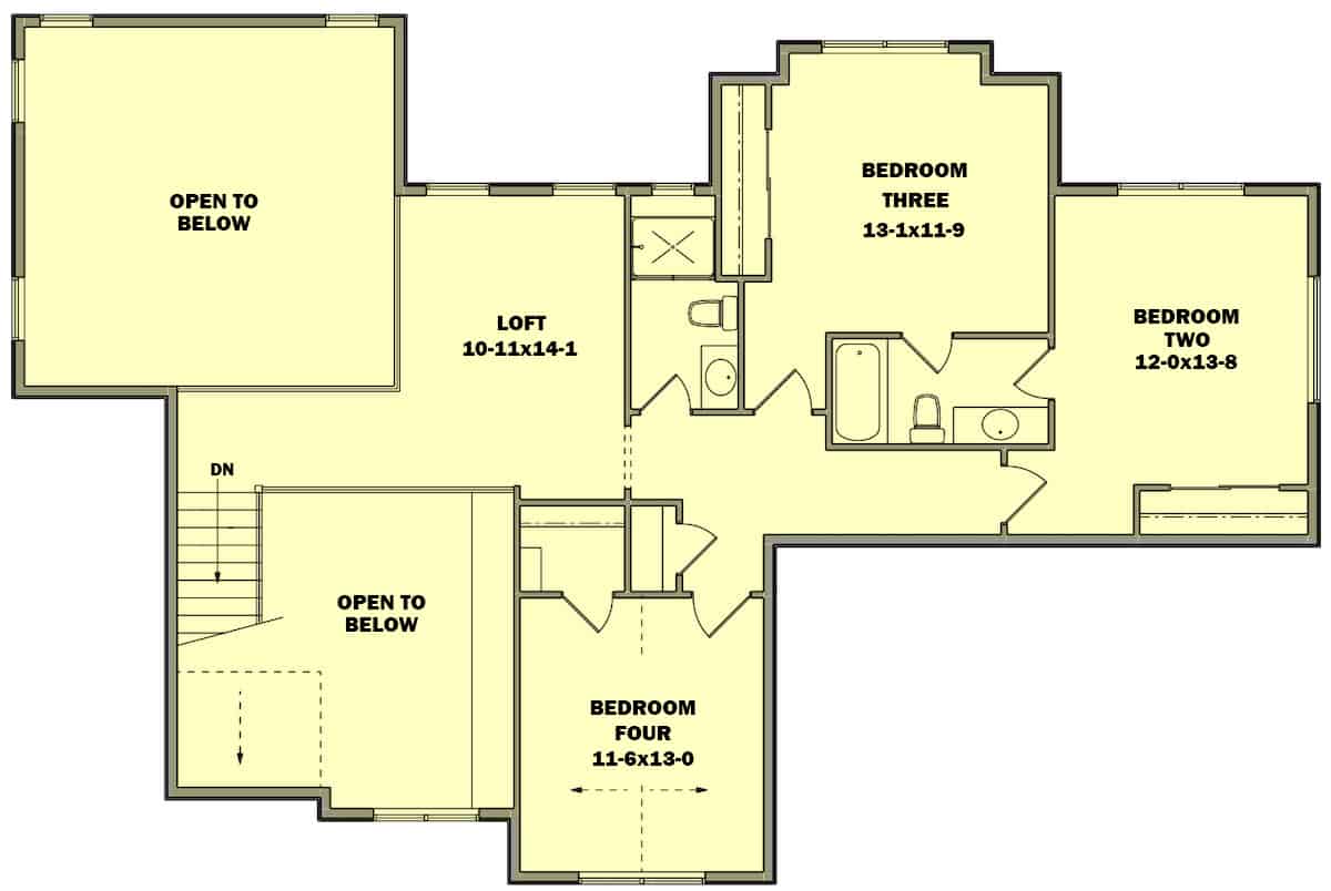 Upper Level of Southern Plan #161-1151