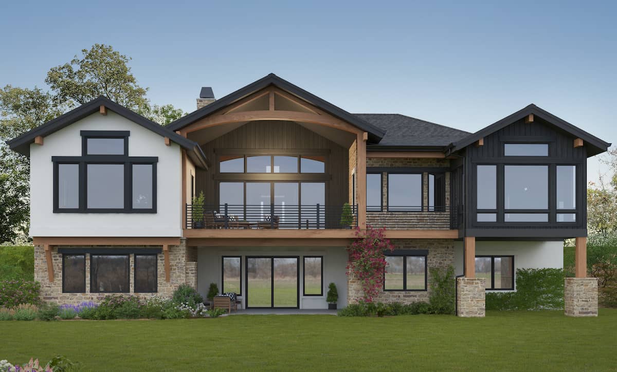 Rear View of this 2-Bedroom,3170 Sq Ft Plan -161-1152