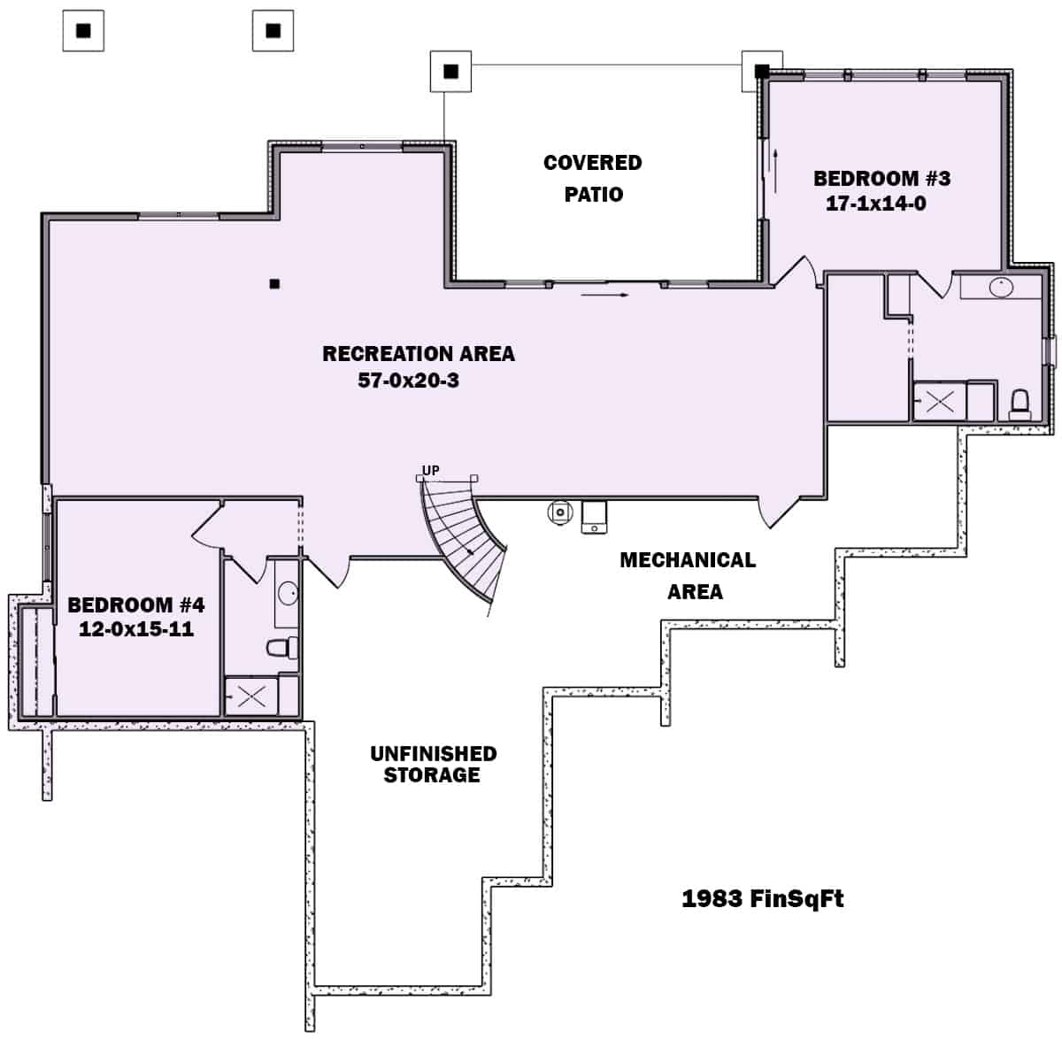 Basement of Contemporary Plan #161-1152