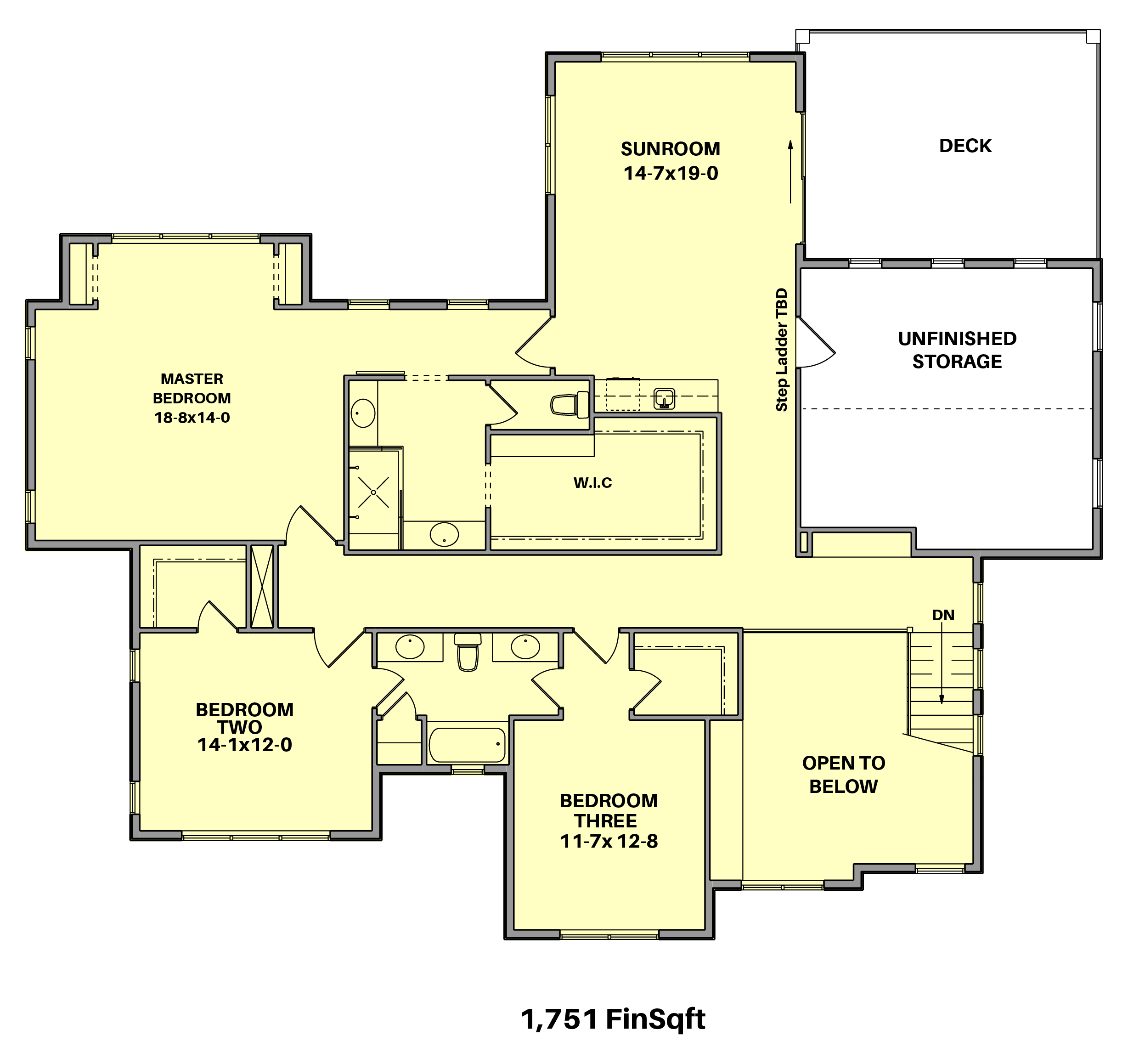 Upper Level of Luxury Plan #161-1153