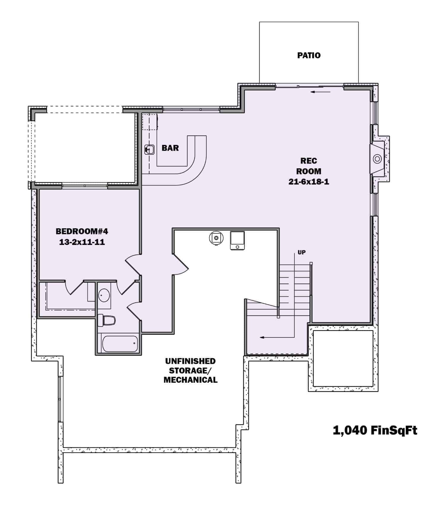 Basement of Mediterranean Plan #161-1156