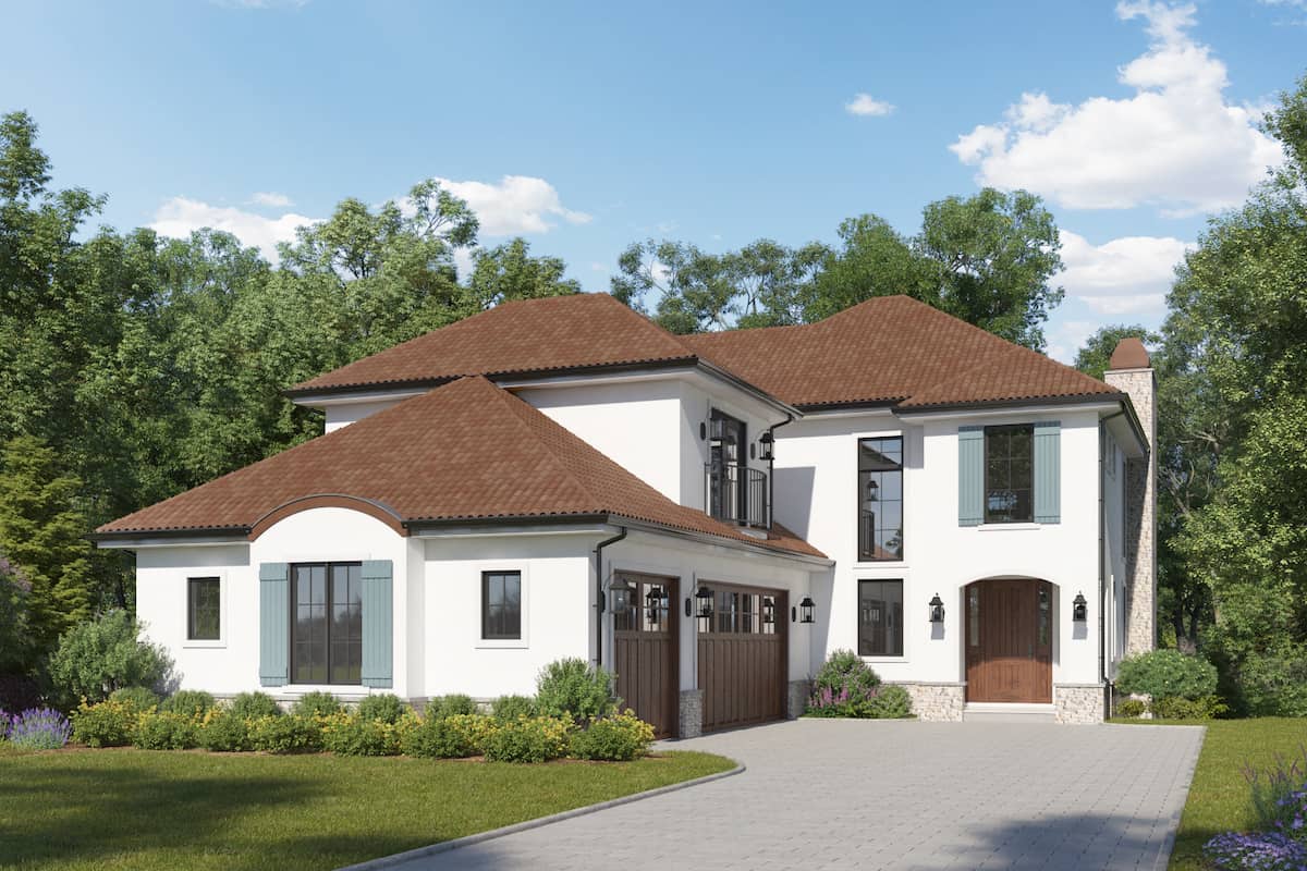 Mediterranean style house (ThePlanCollection: Plan #161-1156)