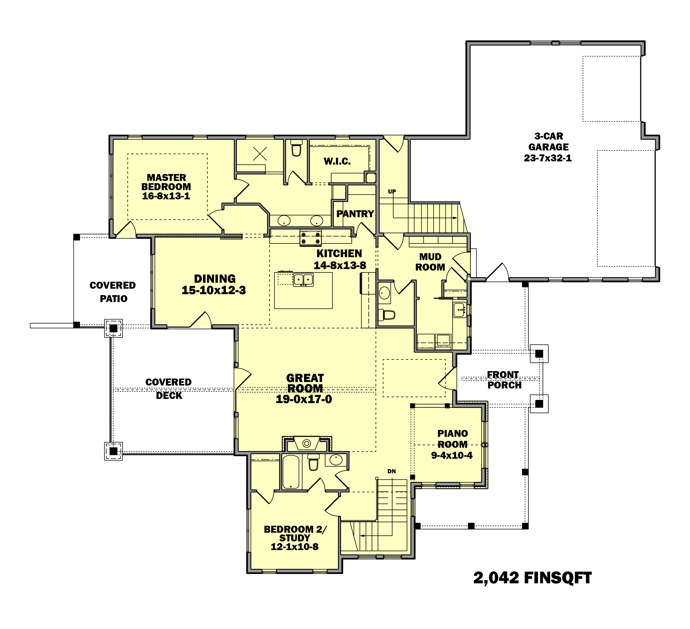 Main Level of Ranch Plan #161-1157