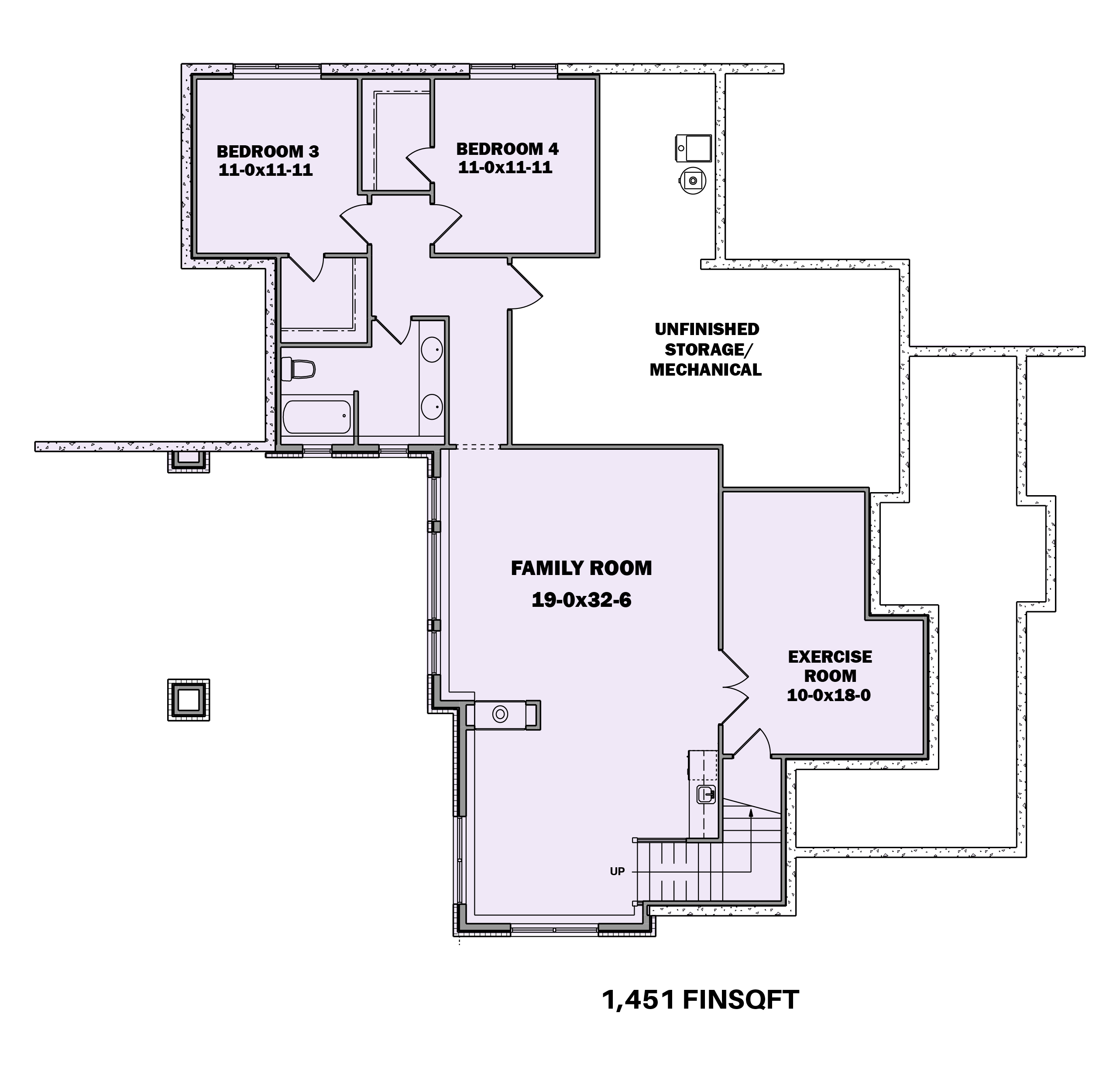 Basement of Ranch Plan #161-1157