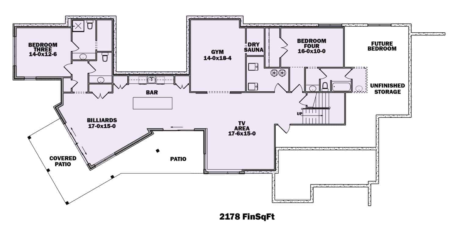 Basement of Contemporary Plan #161-1158