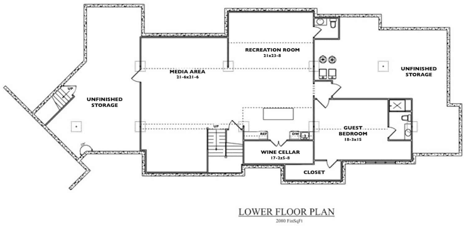 Basement of Luxury Plan #161-1160