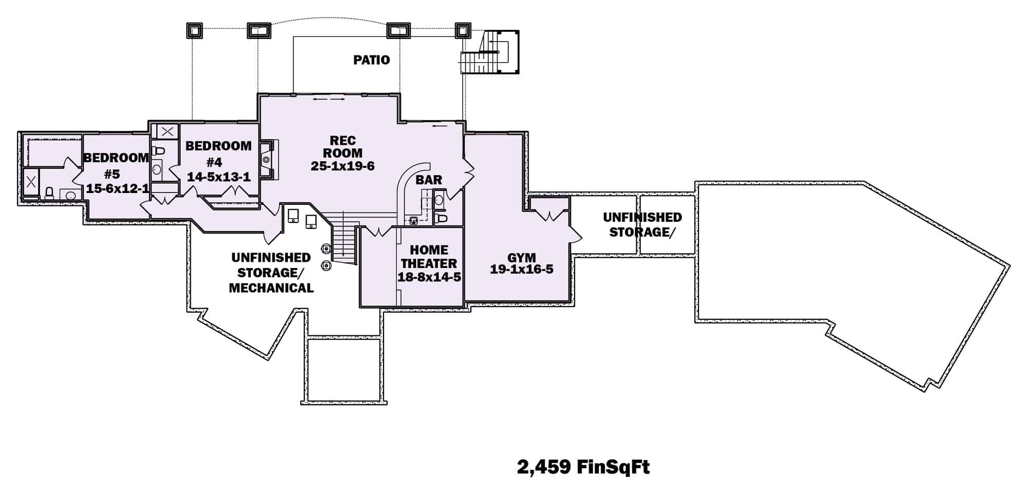 Basement of Ranch Plan #161-1161