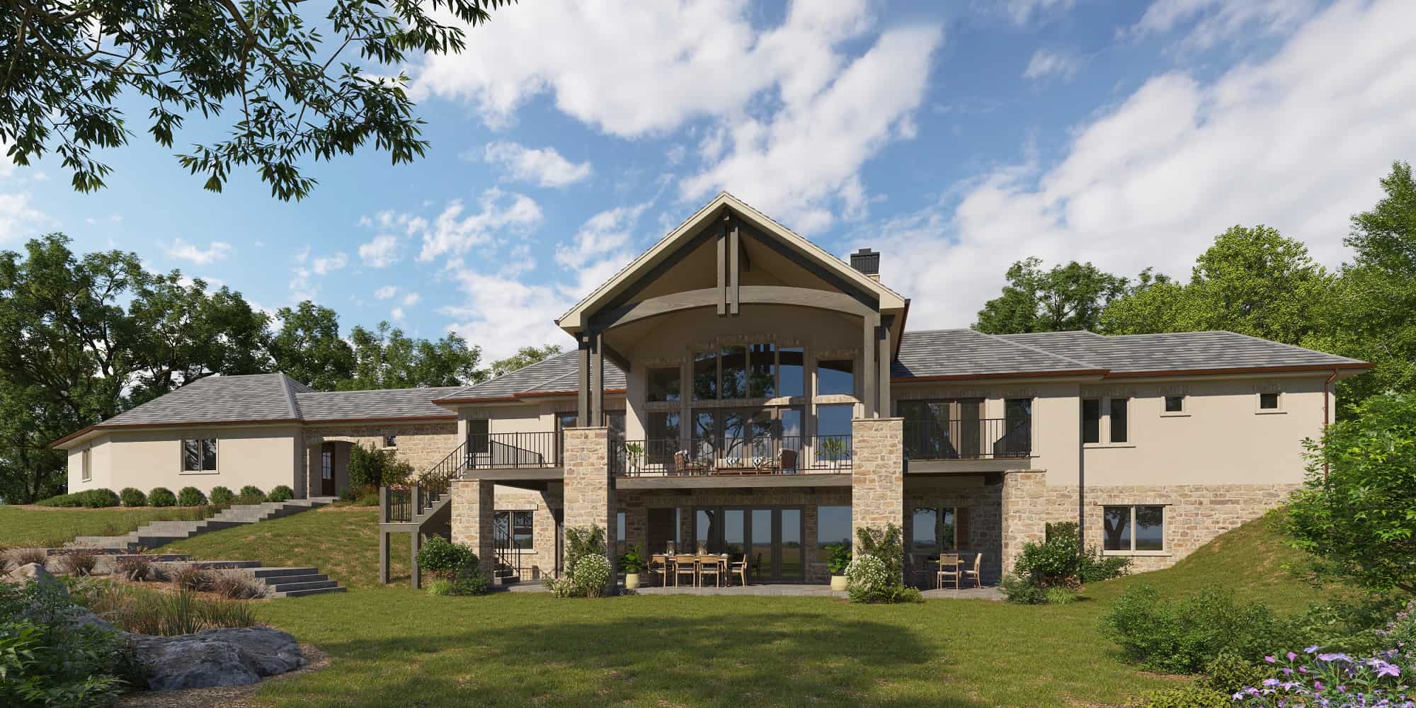 Rear View of this 5-Bedroom, 5735 Sq Ft Plan - 161-1161