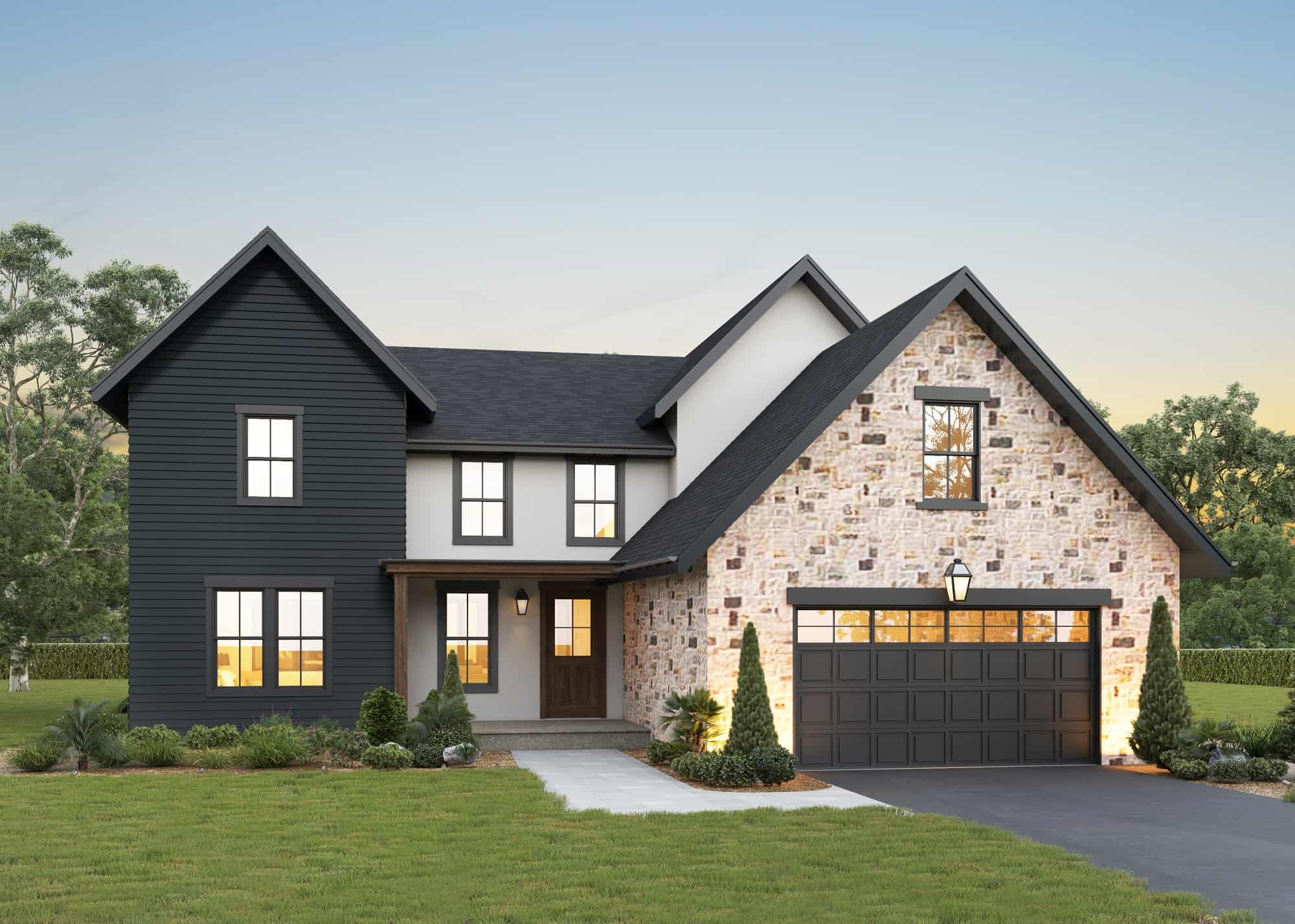 Front elevation of European home (ThePlanCollection: House Plan #161-1164)