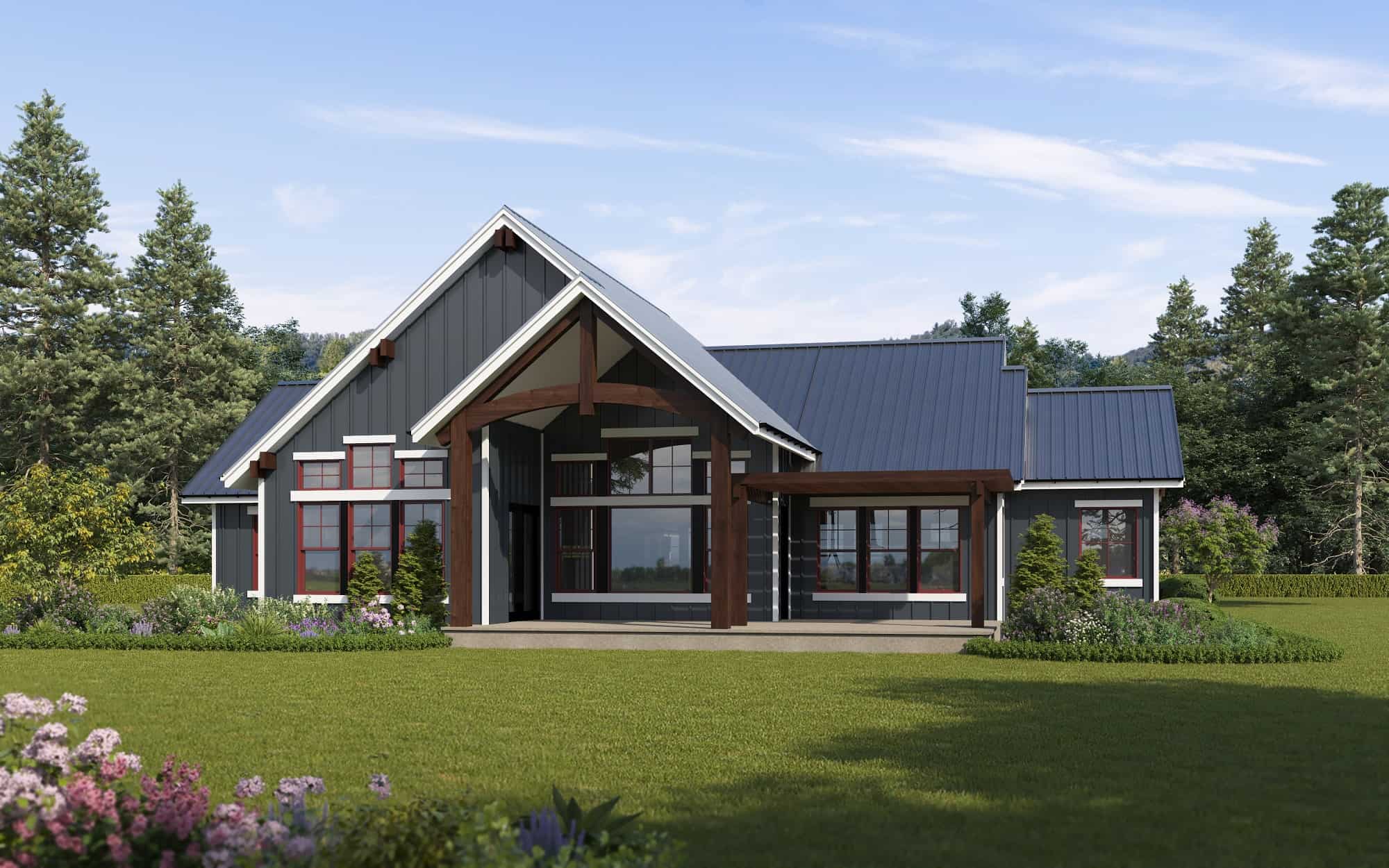 Rear View of this 3-Bedroom, 2290 Sq Ft Plan - 161-1165