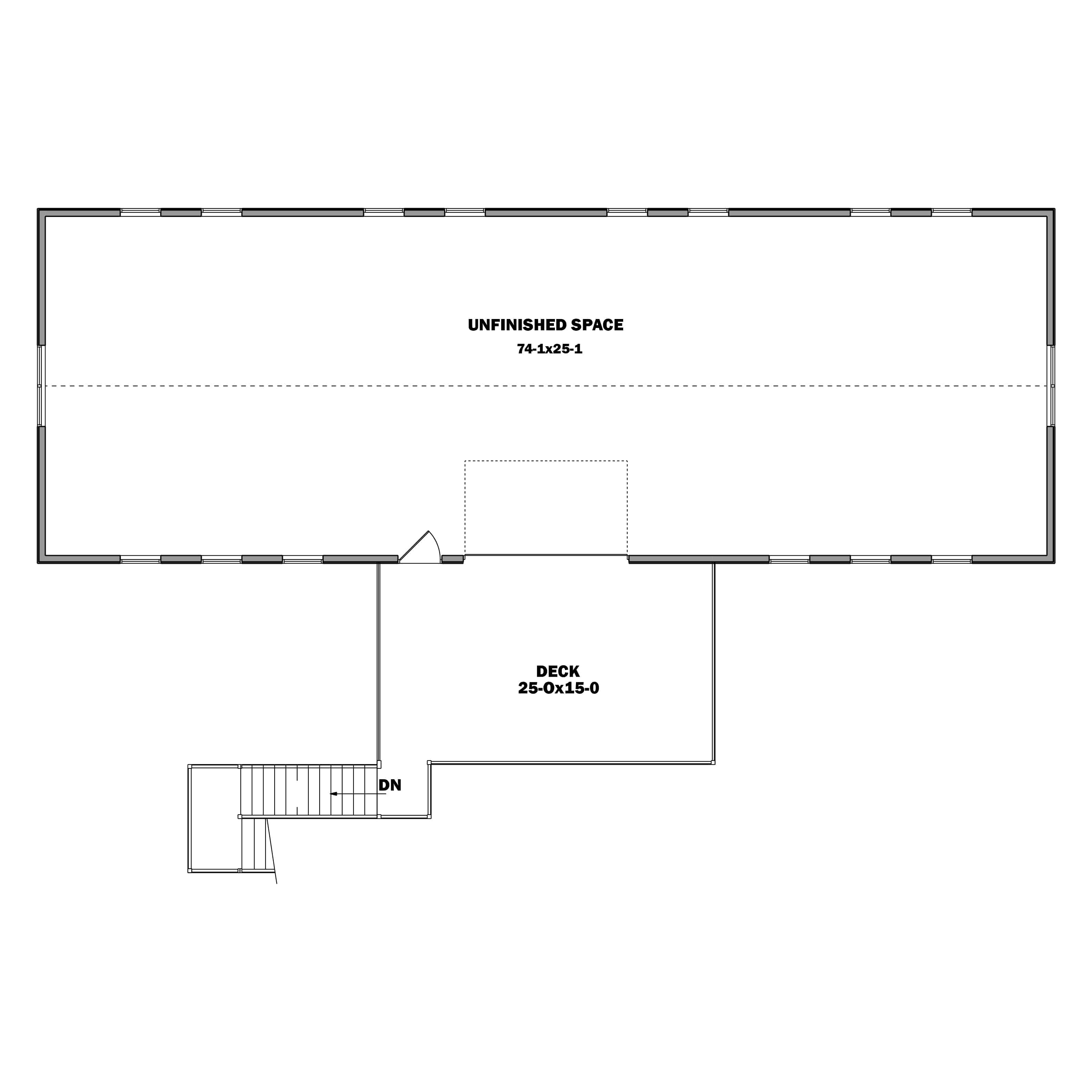 Upper Level of Barn Style Plan #161-1168