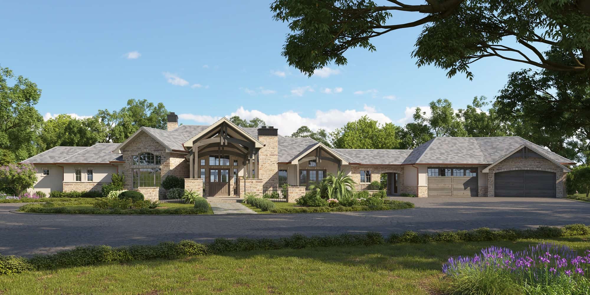 Front elevation of Ranch home (ThePlanCollection: House Plan #161-1169)