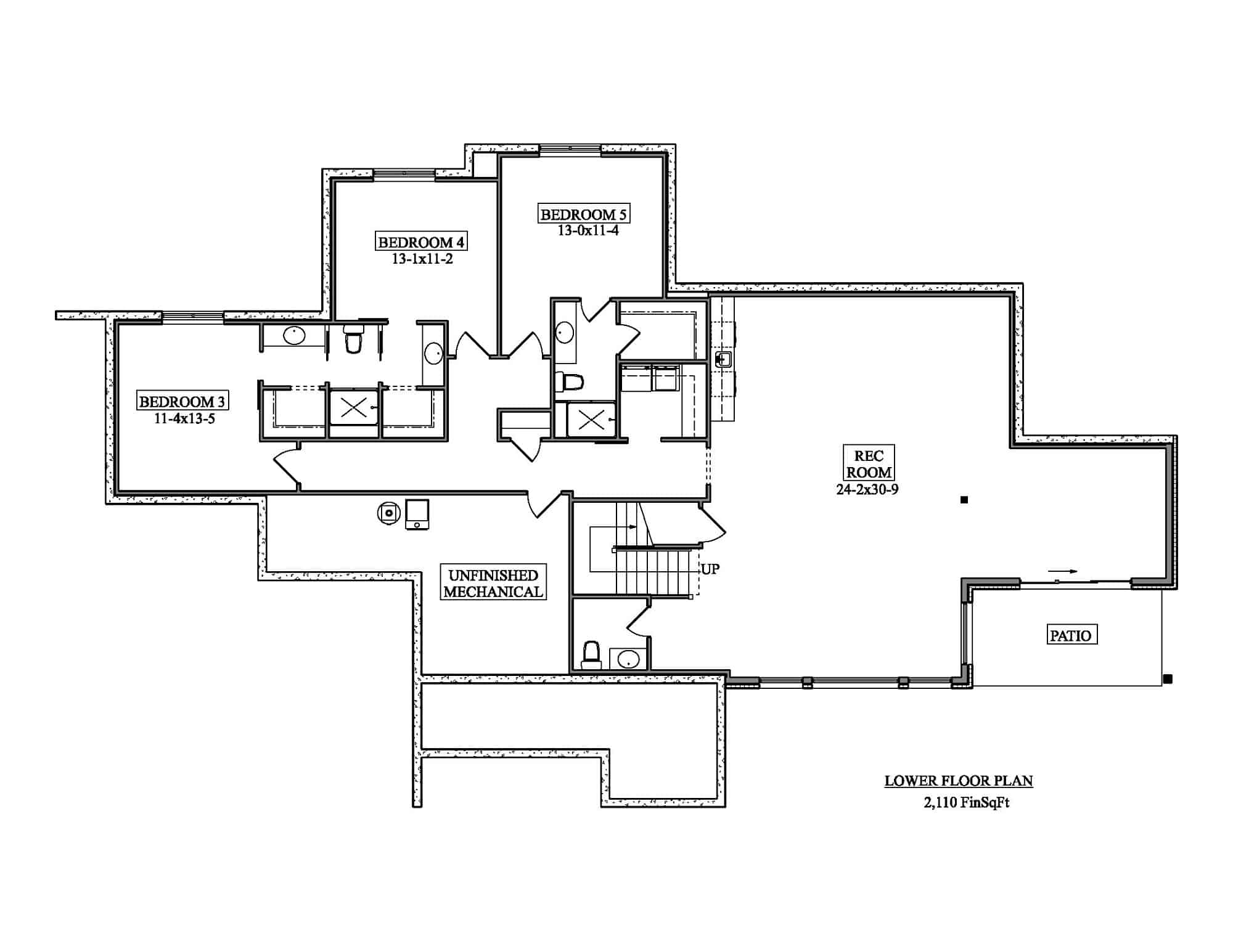 Basement of Modern Plan #161-1170