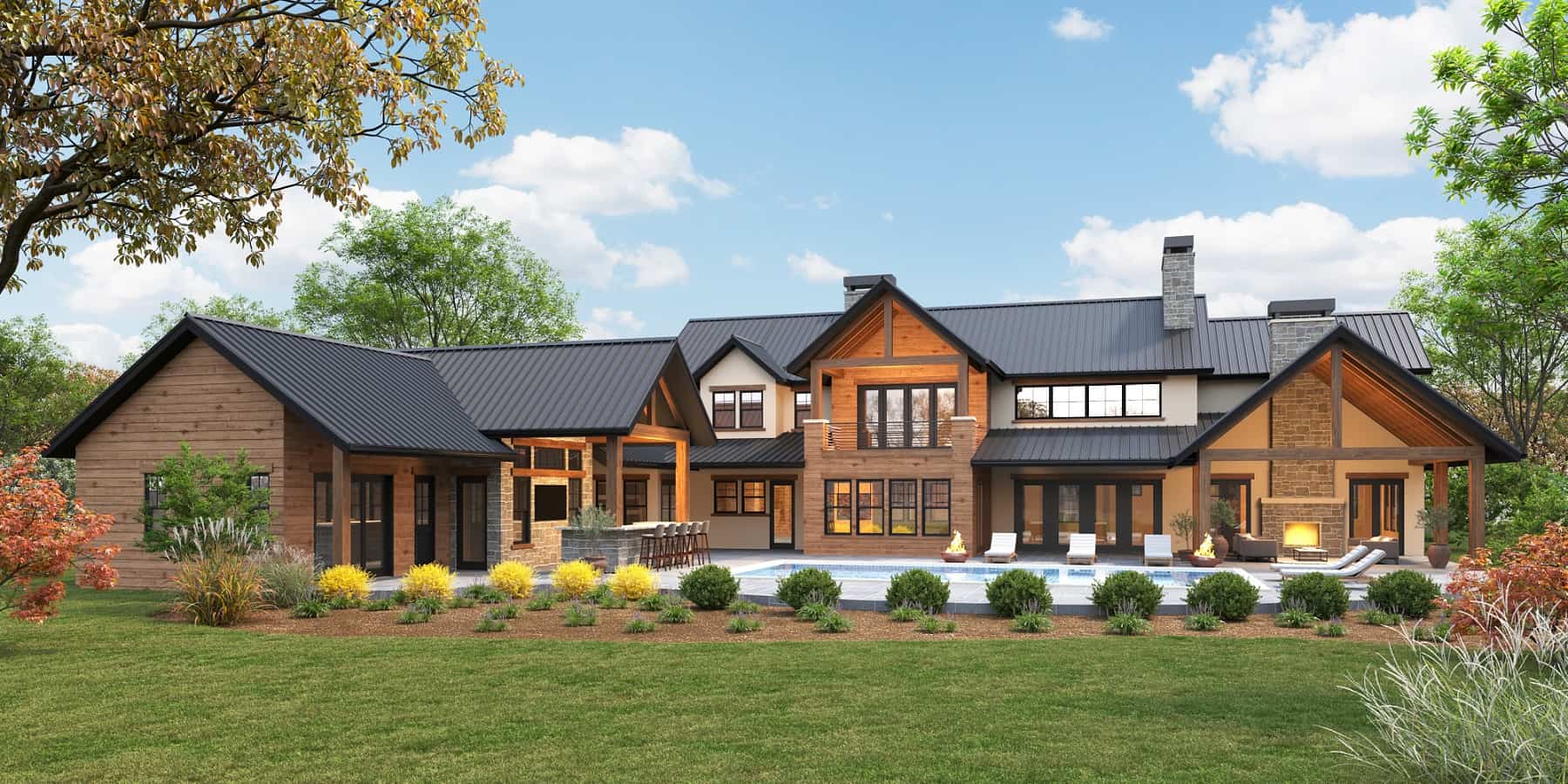 Rear View of this 6-Bedroom,6535 Sq Ft Plan -161-1171