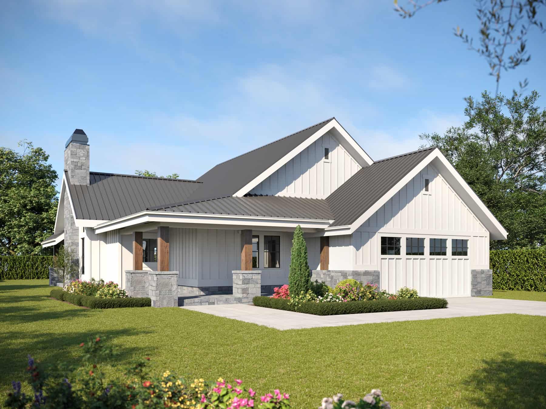 Front elevation of Country home (ThePlanCollection: House Plan #161-1173)