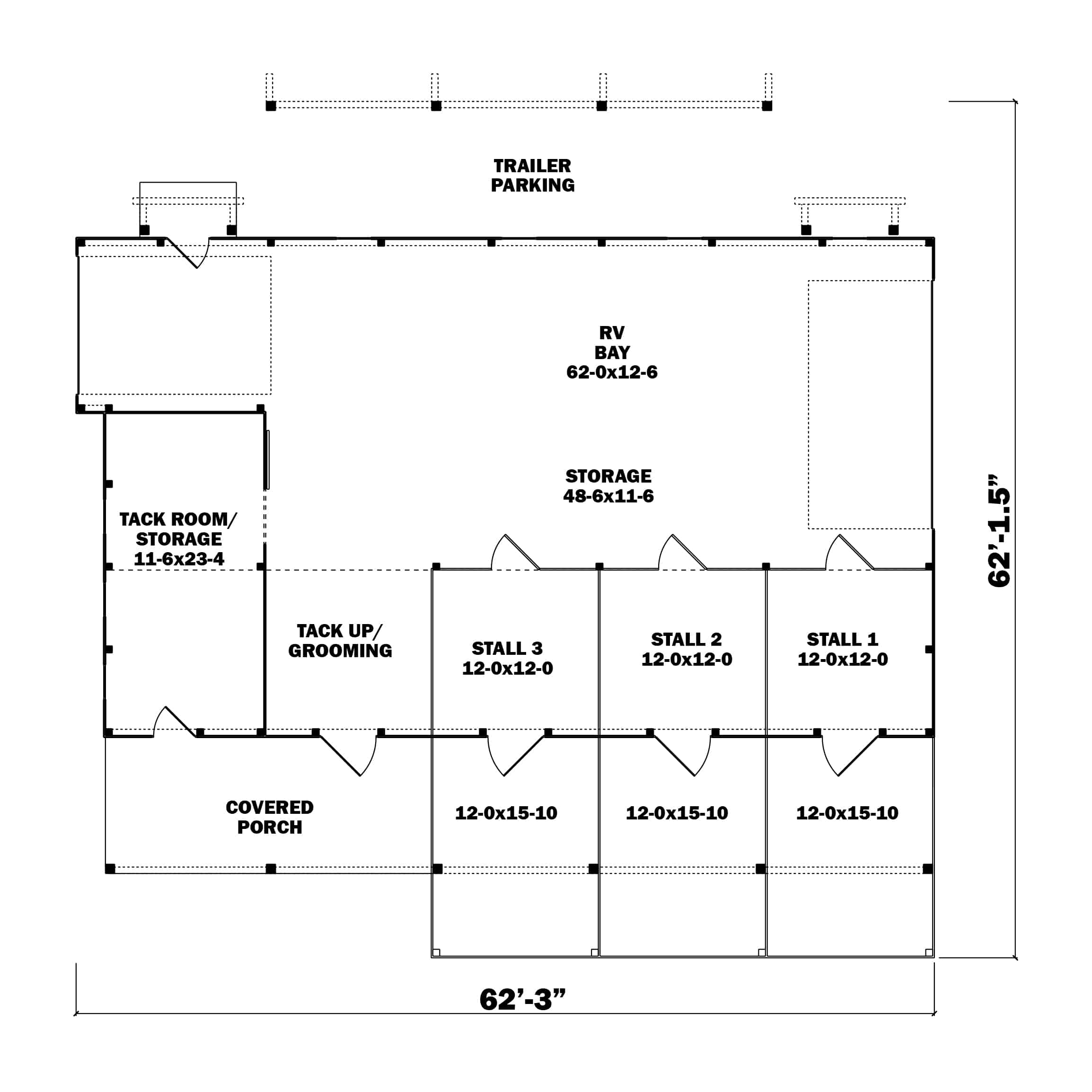 Main Level of Log Cabin Plan #161-1175