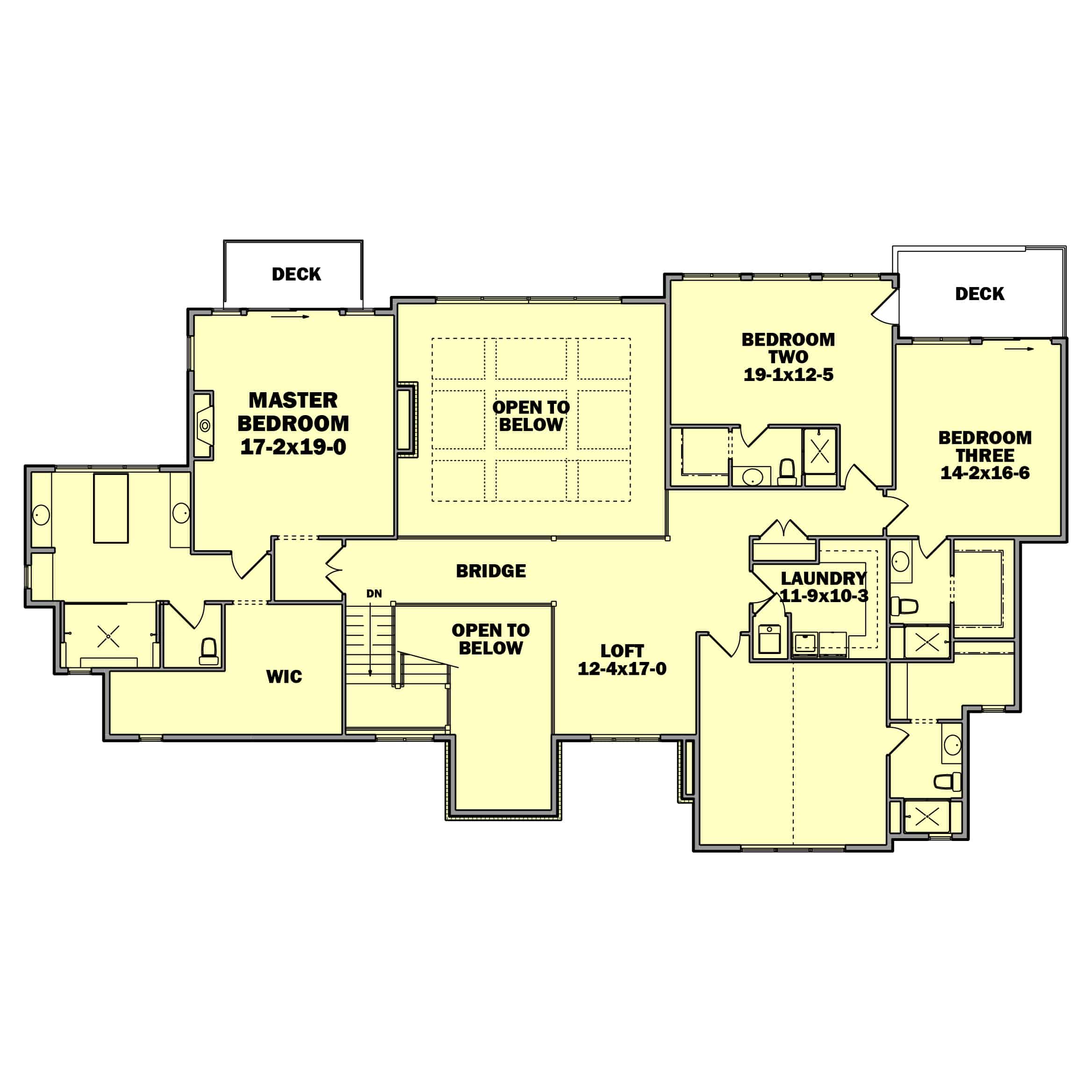 Upper Level of Luxury Plan #161-1177