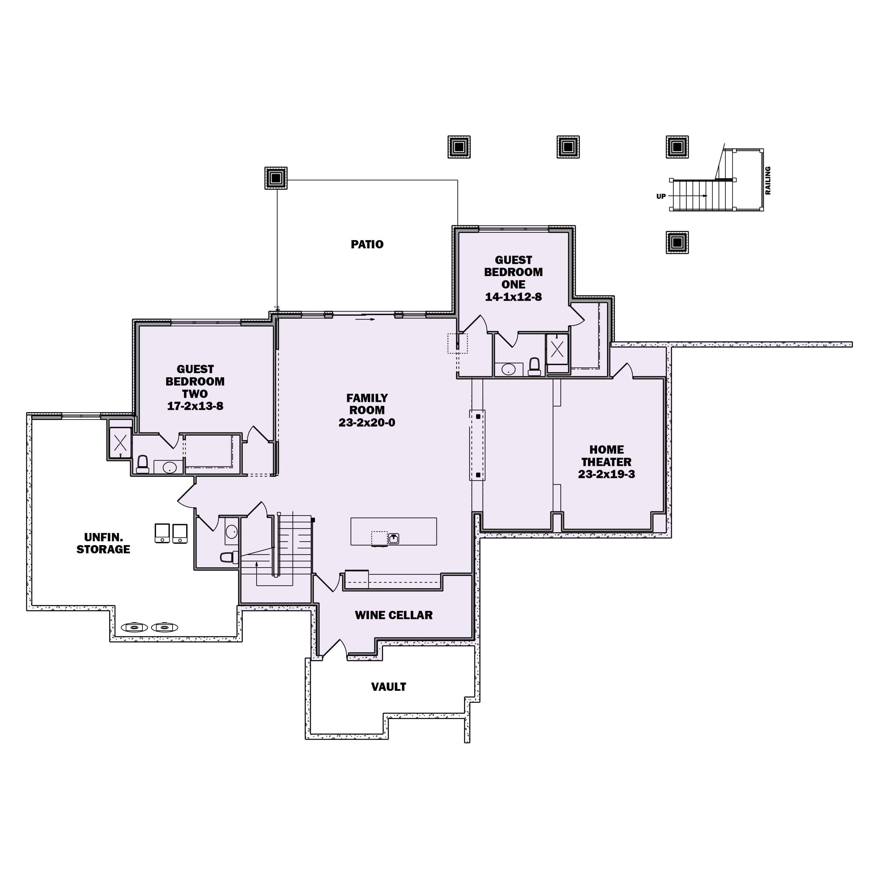 Basement of Luxury Plan #161-1177