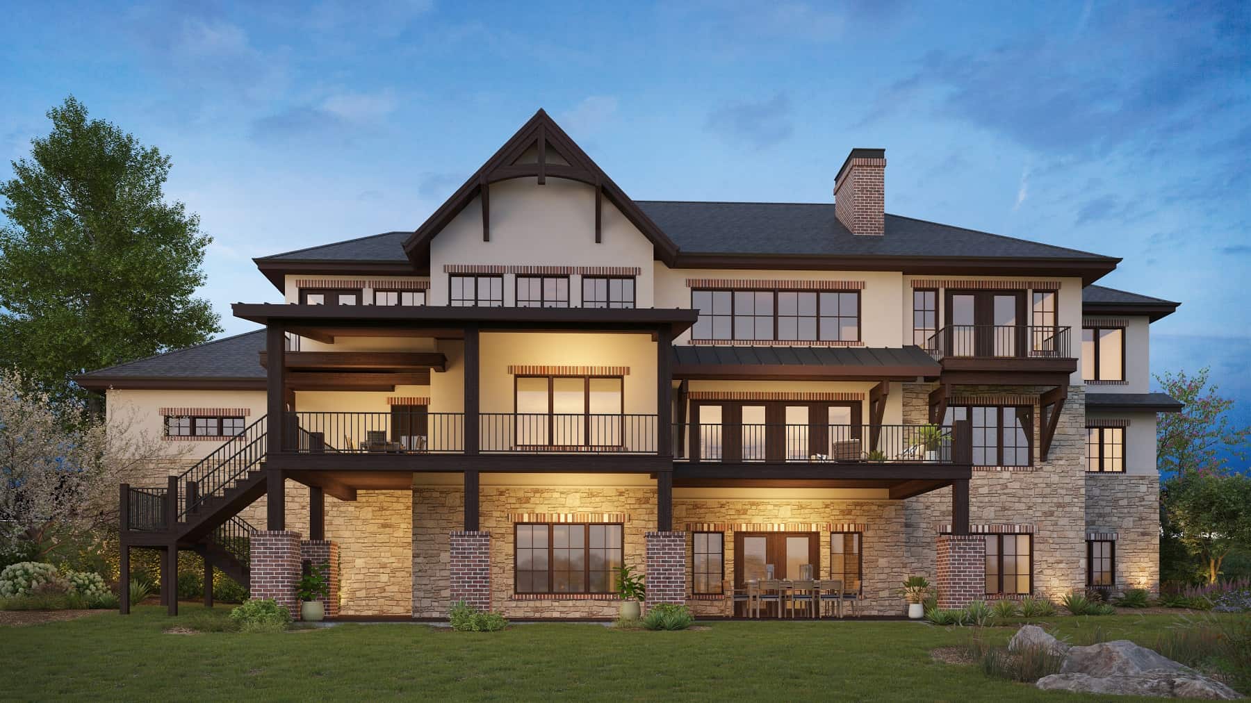 Rear View of this 7-Bedroom,5628 Sq Ft Plan -161-1177