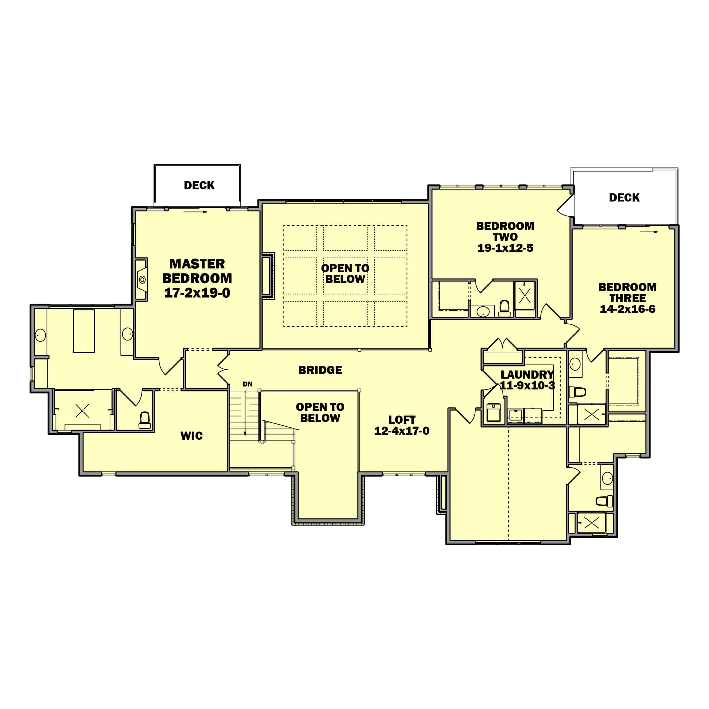 Upper Level of Luxury Plan #161-1179