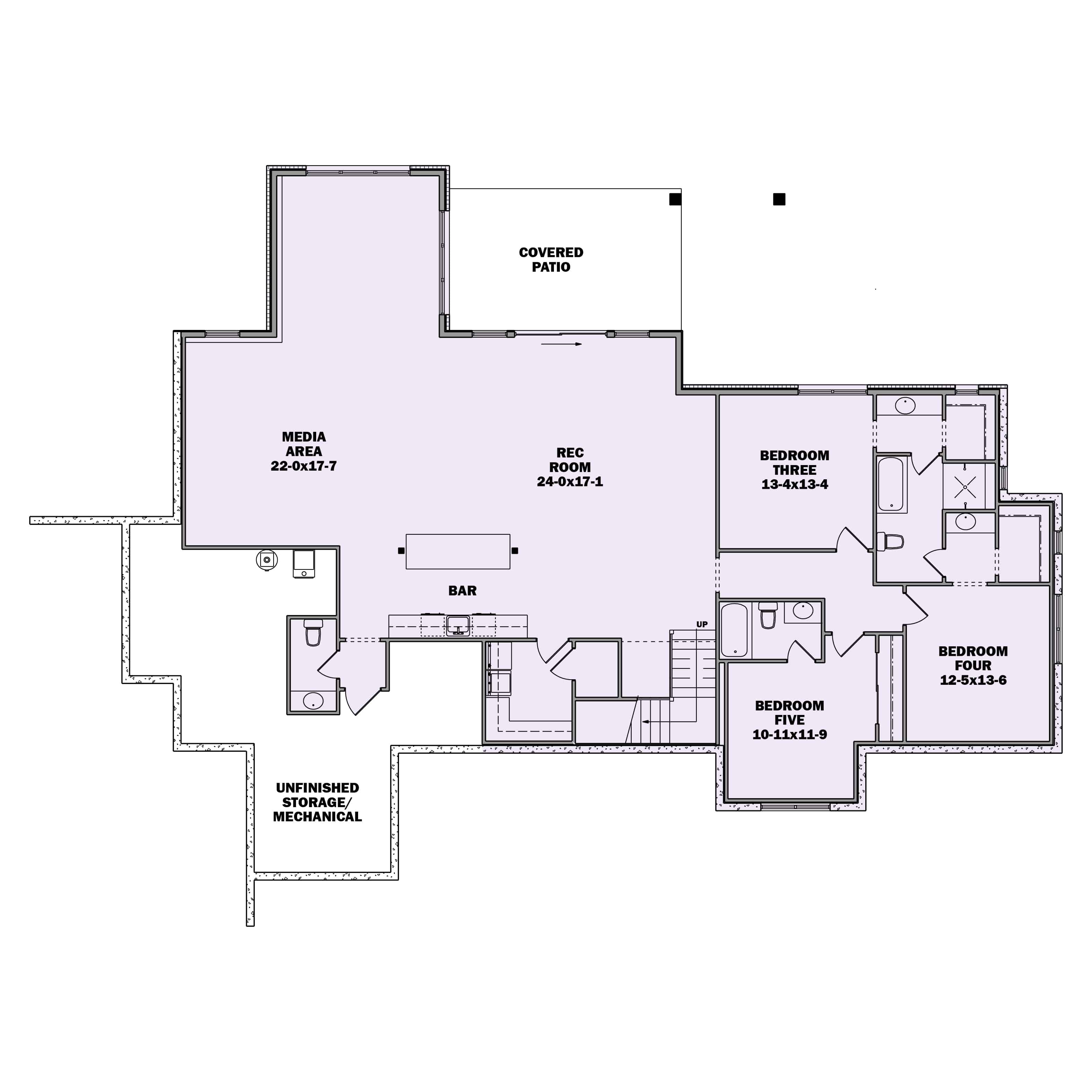Basement of Luxury Plan #161-1180