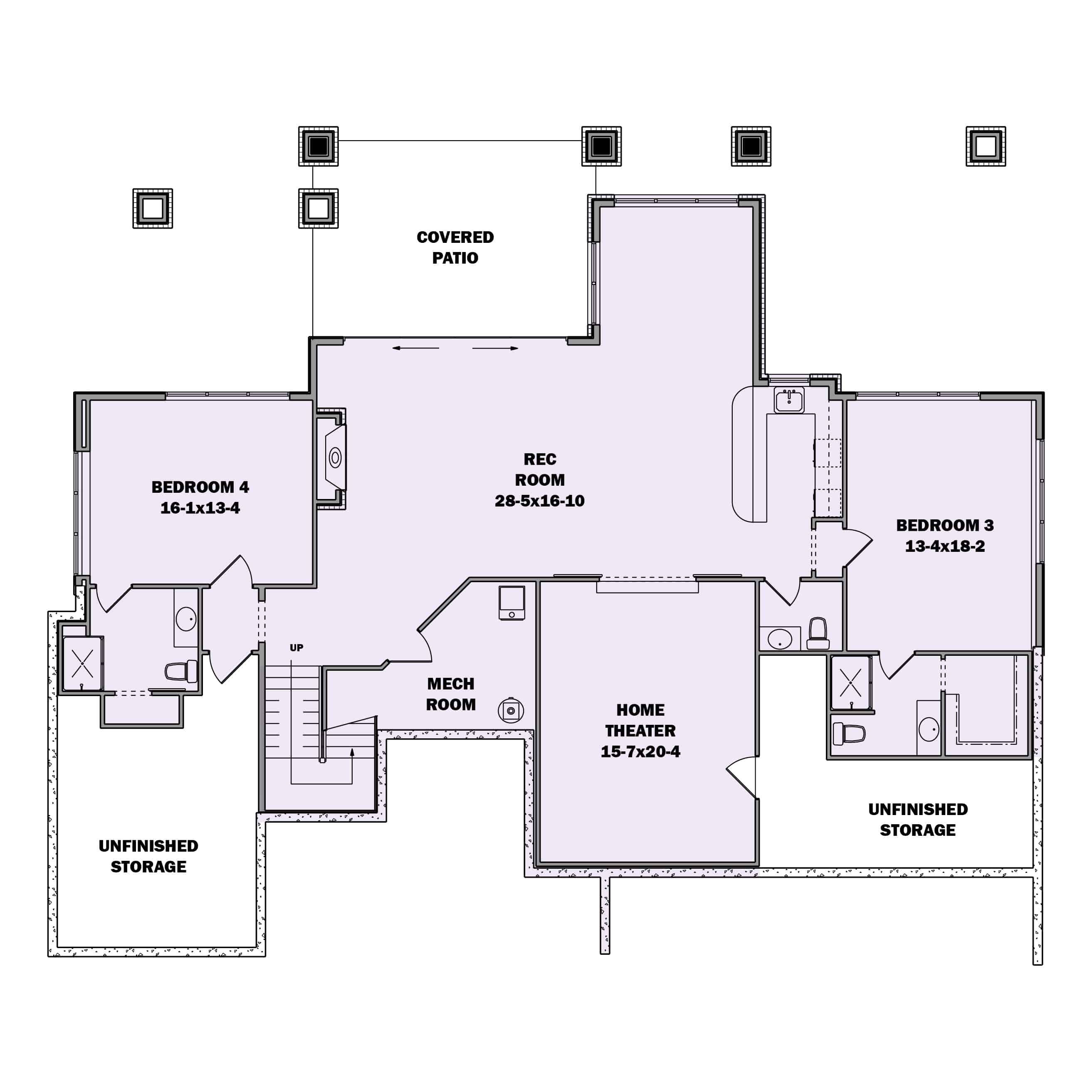 Basement of Contemporary Plan #161-1181